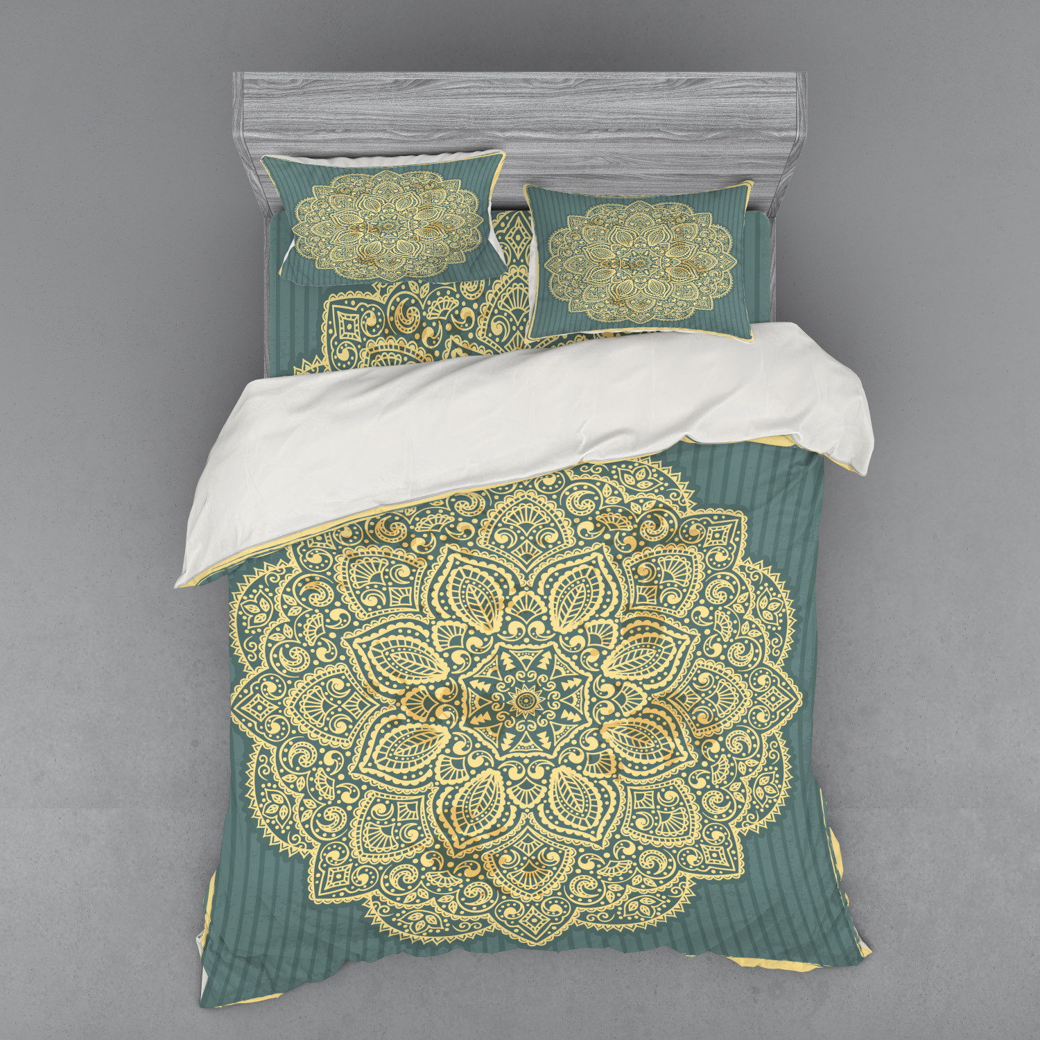 Ambesonne Mandala Bedding Set Duvet Cover Sham Fitted Sheet in 3 Sizes