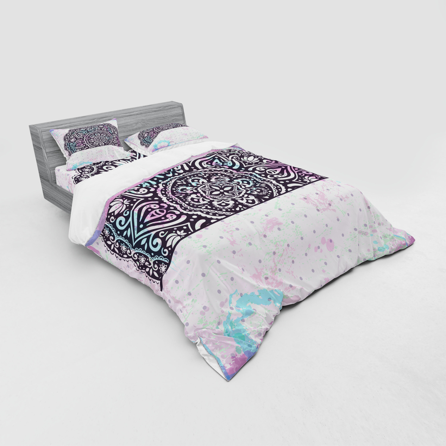 Ambesonne Mandala Bedding Set Duvet Cover Sham Fitted Sheet in 3 Sizes