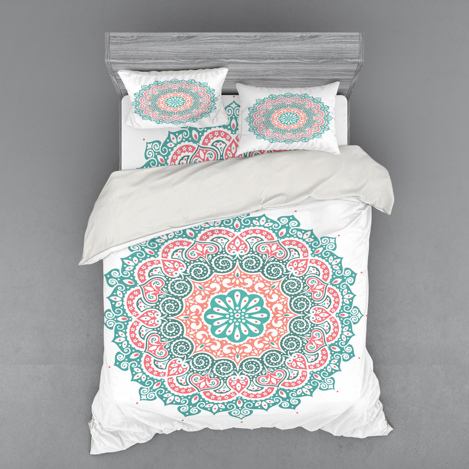 Ambesonne Mandala Bedding Set Duvet Cover Sham Fitted Sheet in 3 Sizes