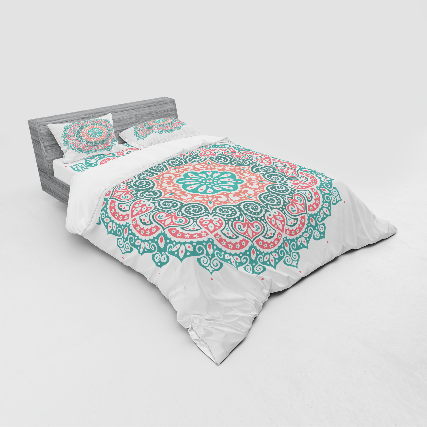 Ambesonne Mandala Bedding Set Duvet Cover Sham Fitted Sheet in 3 Sizes