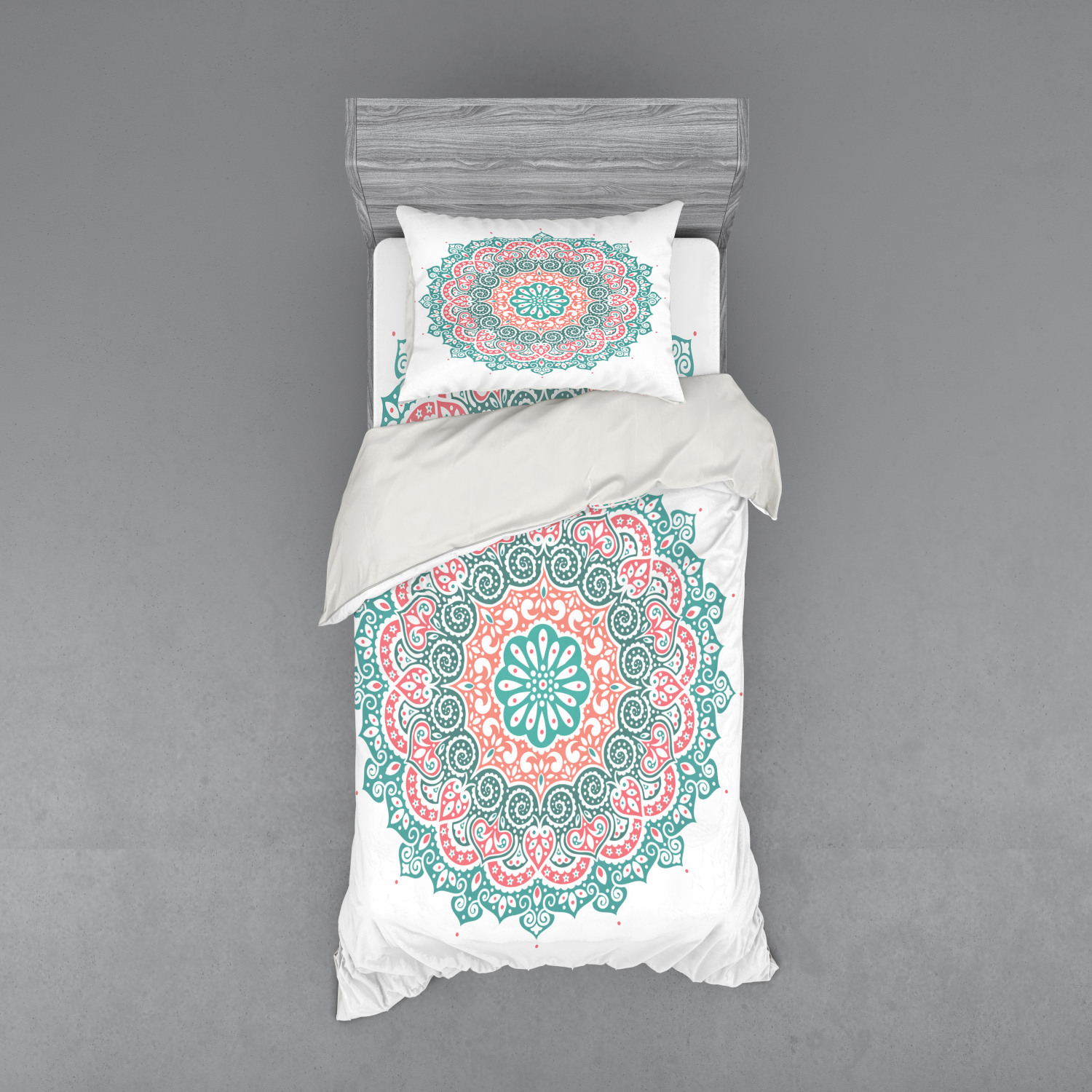 Ambesonne Mandala Bedding Set Duvet Cover Sham Fitted Sheet in 3 Sizes