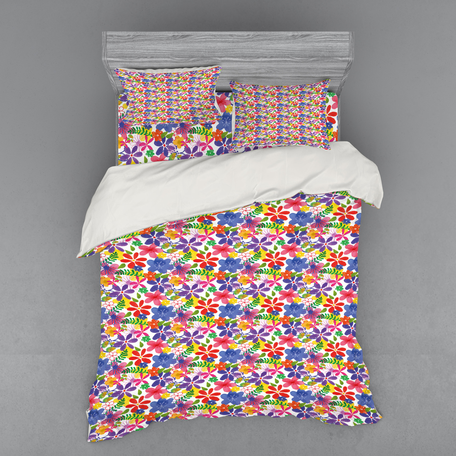 Ambesonne Spring Bedding Set Duvet Cover Sham Fitted Sheet in 3 Sizes - Picture 67 of 240