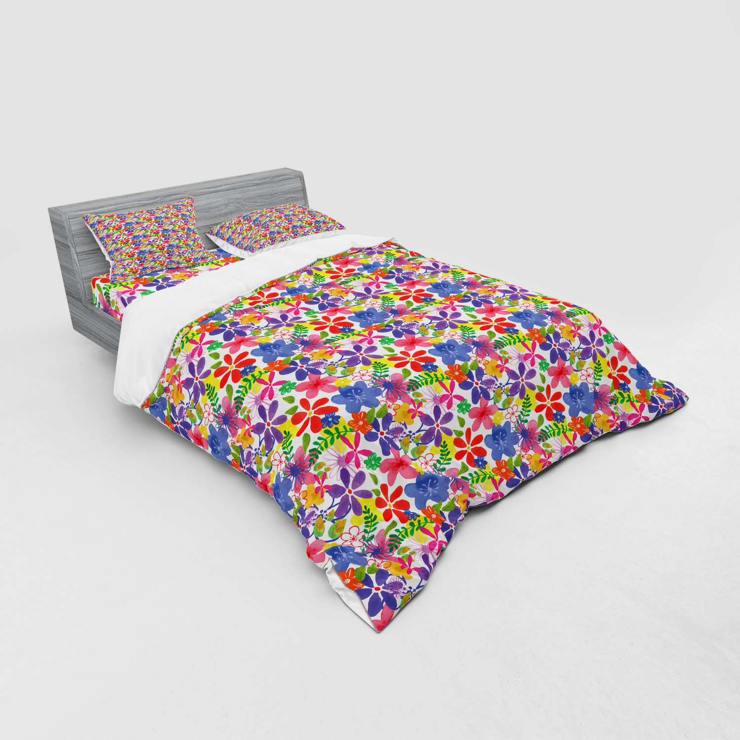 Ambesonne Spring Bedding Set Duvet Cover Sham Fitted Sheet in 3 Sizes - Picture 68 of 240