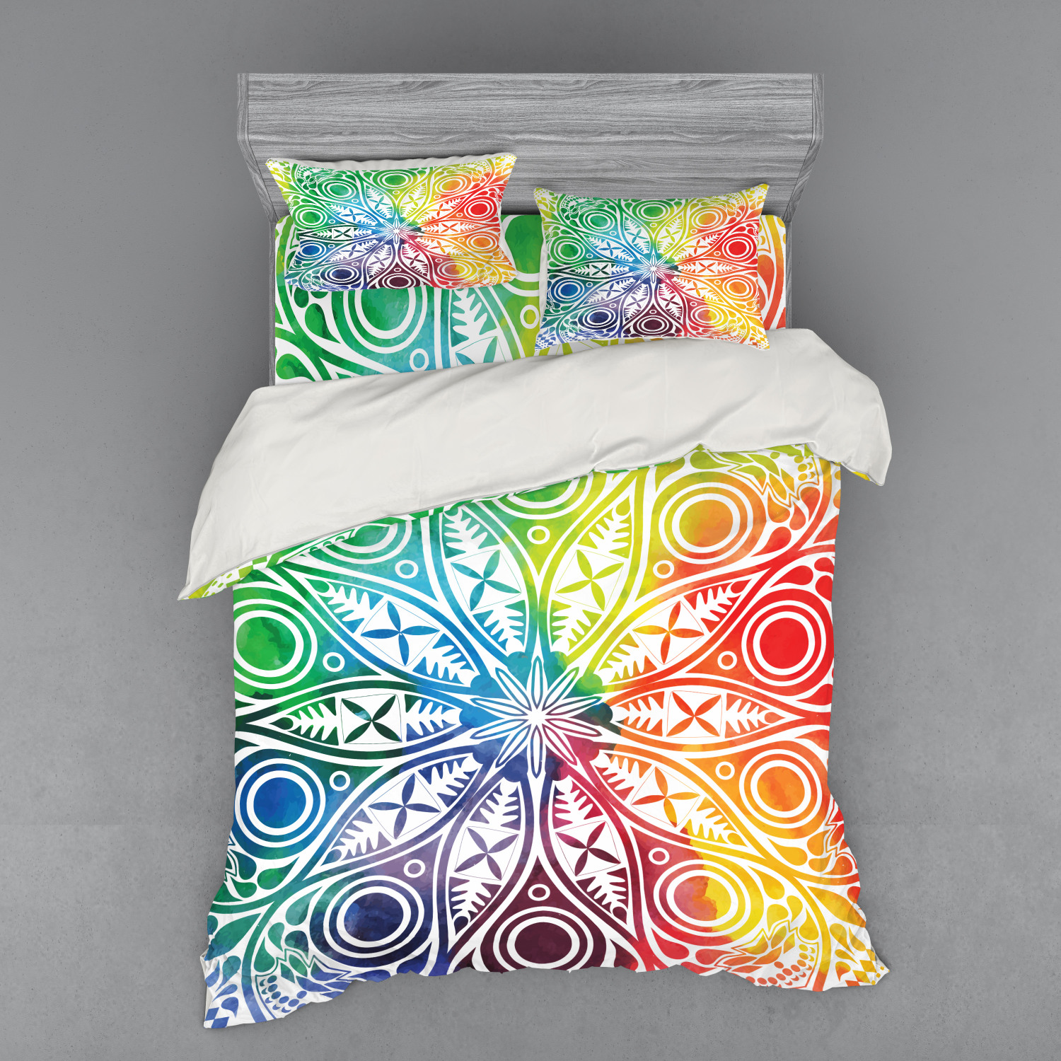 Ambesonne Mandala Bedding Set Duvet Cover Sham Fitted Sheet in 3 Sizes