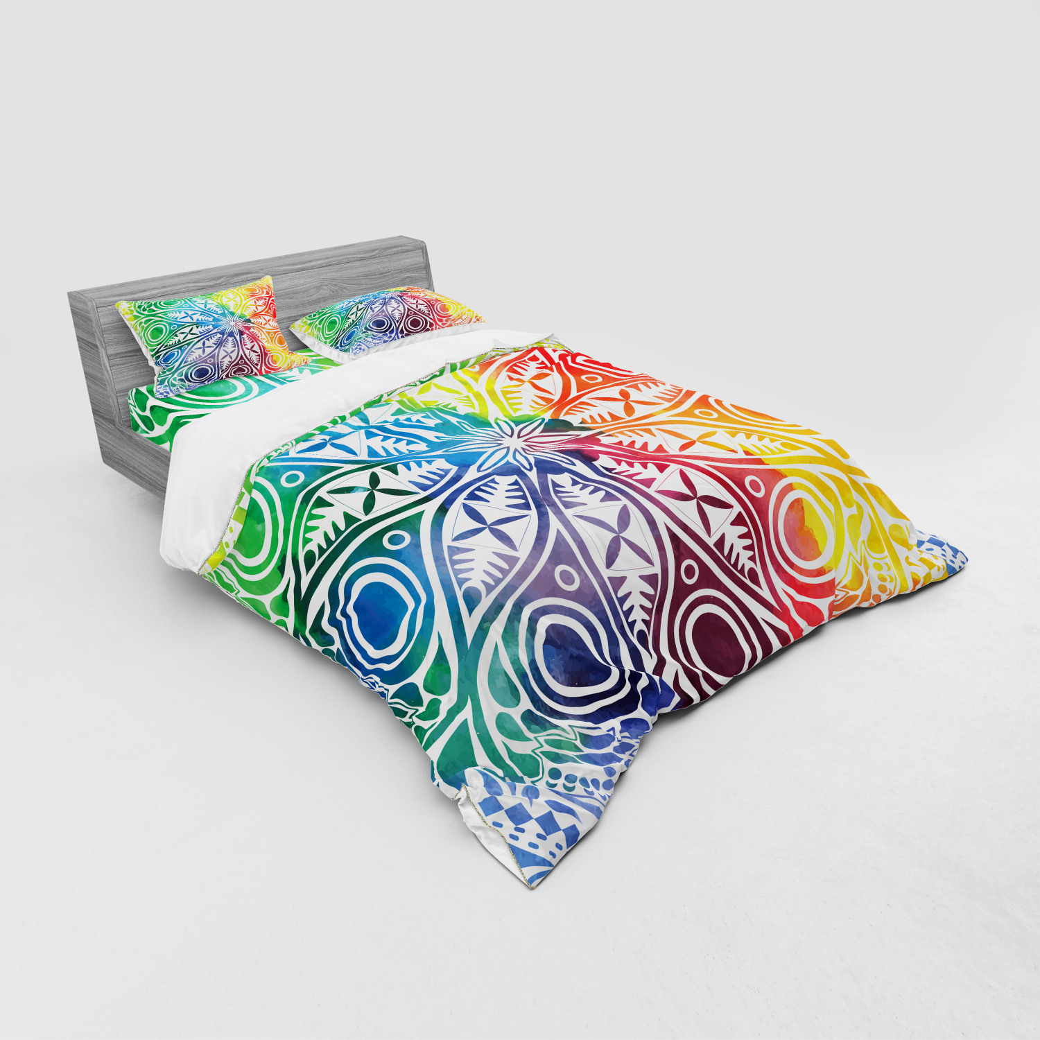 Ambesonne Mandala Bedding Set Duvet Cover Sham Fitted Sheet in 3 Sizes