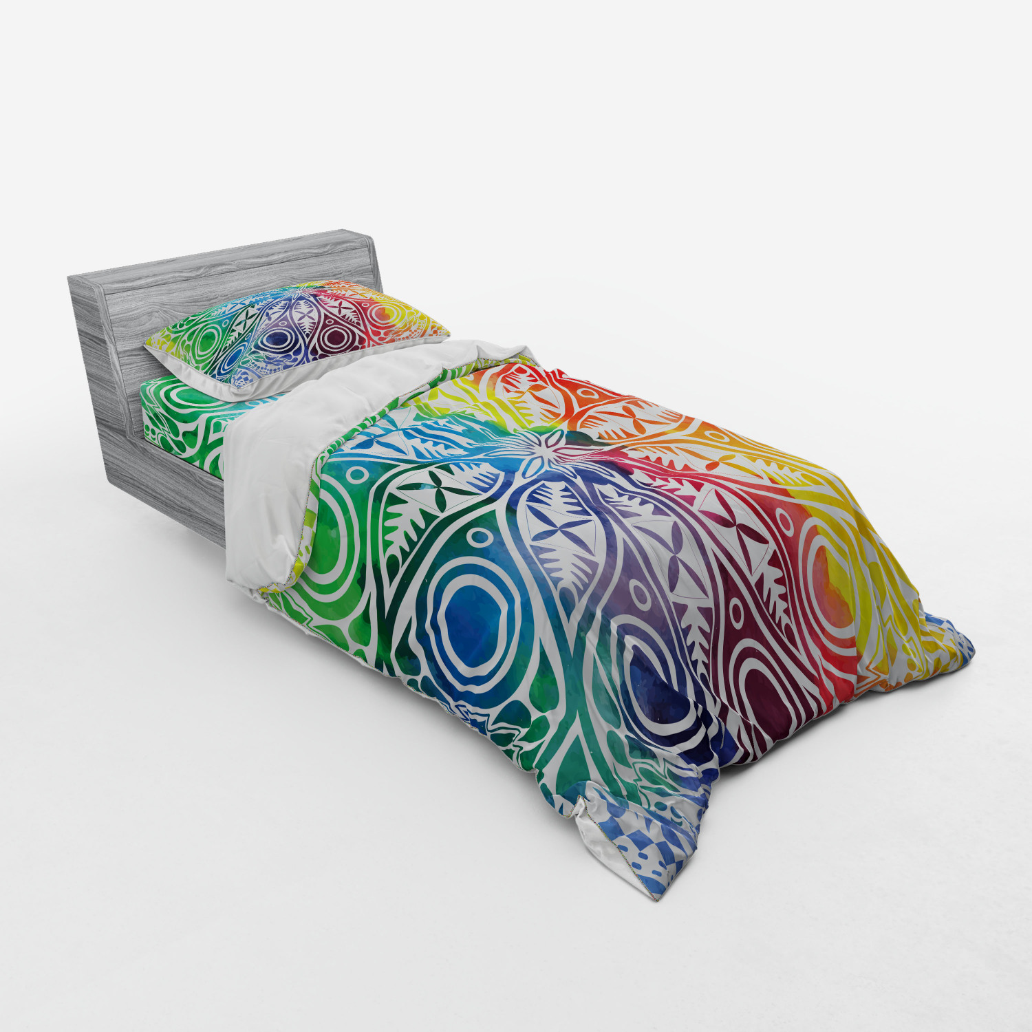 Ambesonne Mandala Bedding Set Duvet Cover Sham Fitted Sheet in 3 Sizes