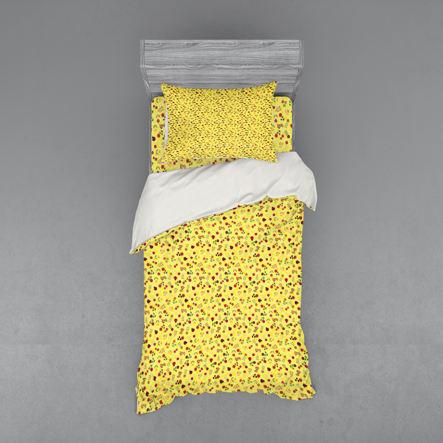 Ambesonne Spring Bedding Set Duvet Cover Sham Fitted Sheet in 3 Sizes - Picture 21 of 240