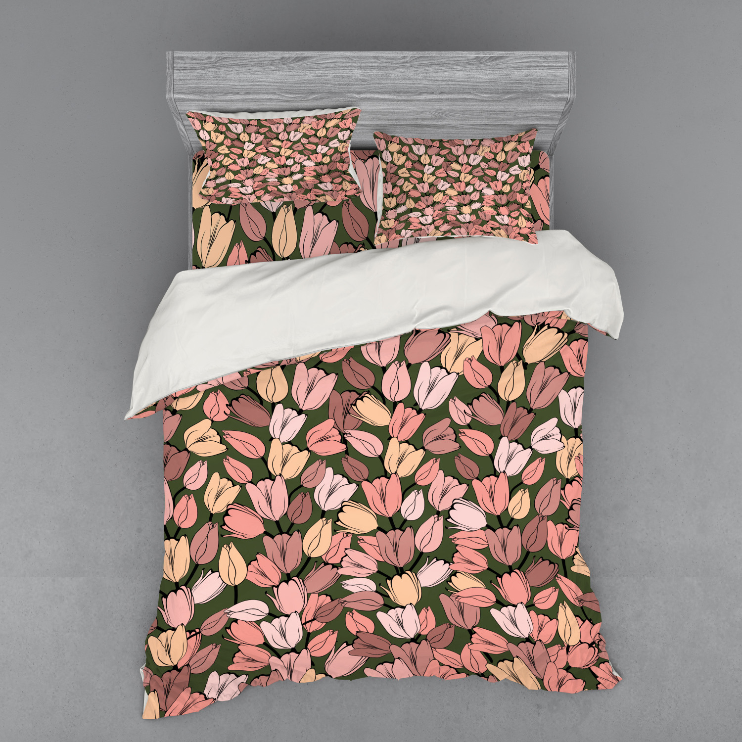 Ambesonne Spring Bedding Set Duvet Cover Sham Fitted Sheet in 3 Sizes - Picture 171 of 240