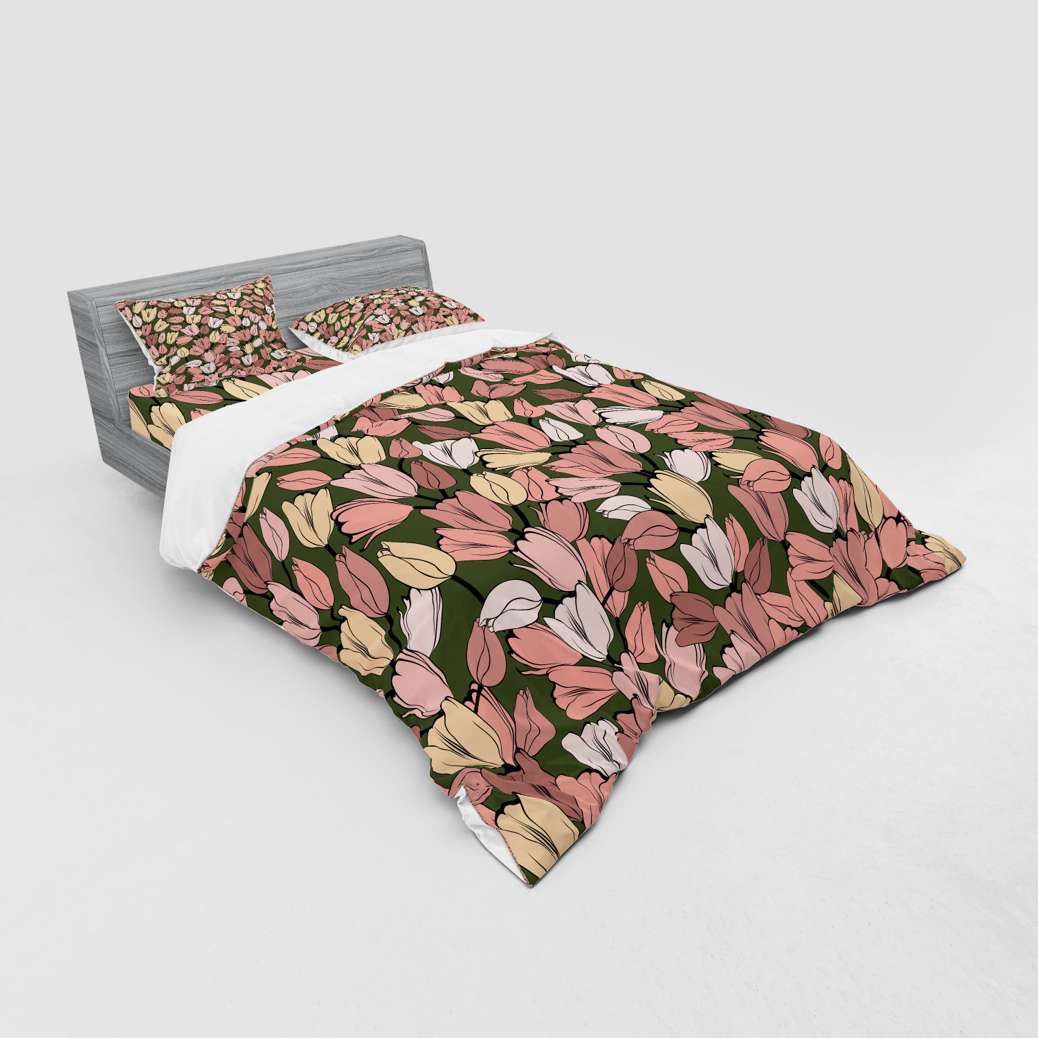 Ambesonne Spring Bedding Set Duvet Cover Sham Fitted Sheet in 3 Sizes - Picture 172 of 240