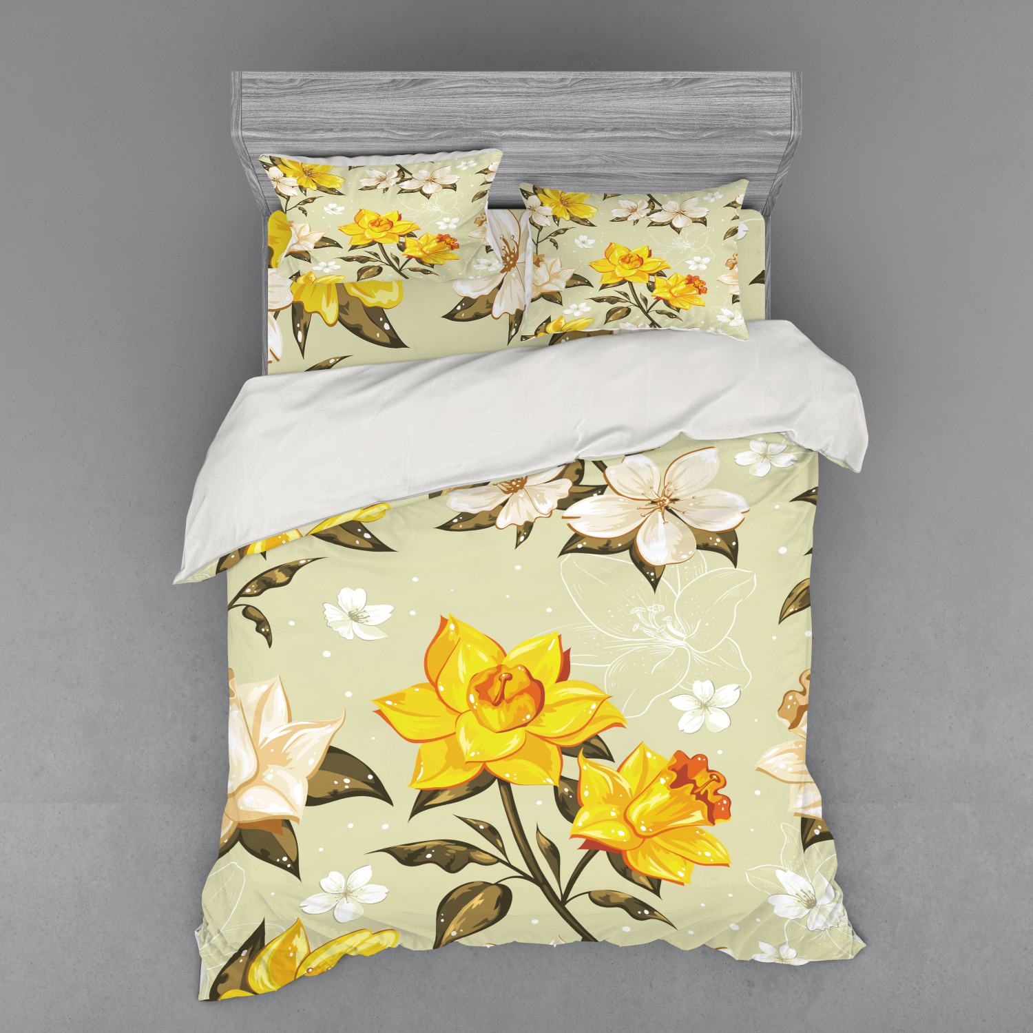 Ambesonne Spring Bedding Set Duvet Cover Sham Fitted Sheet in 3 Sizes - Picture 59 of 240