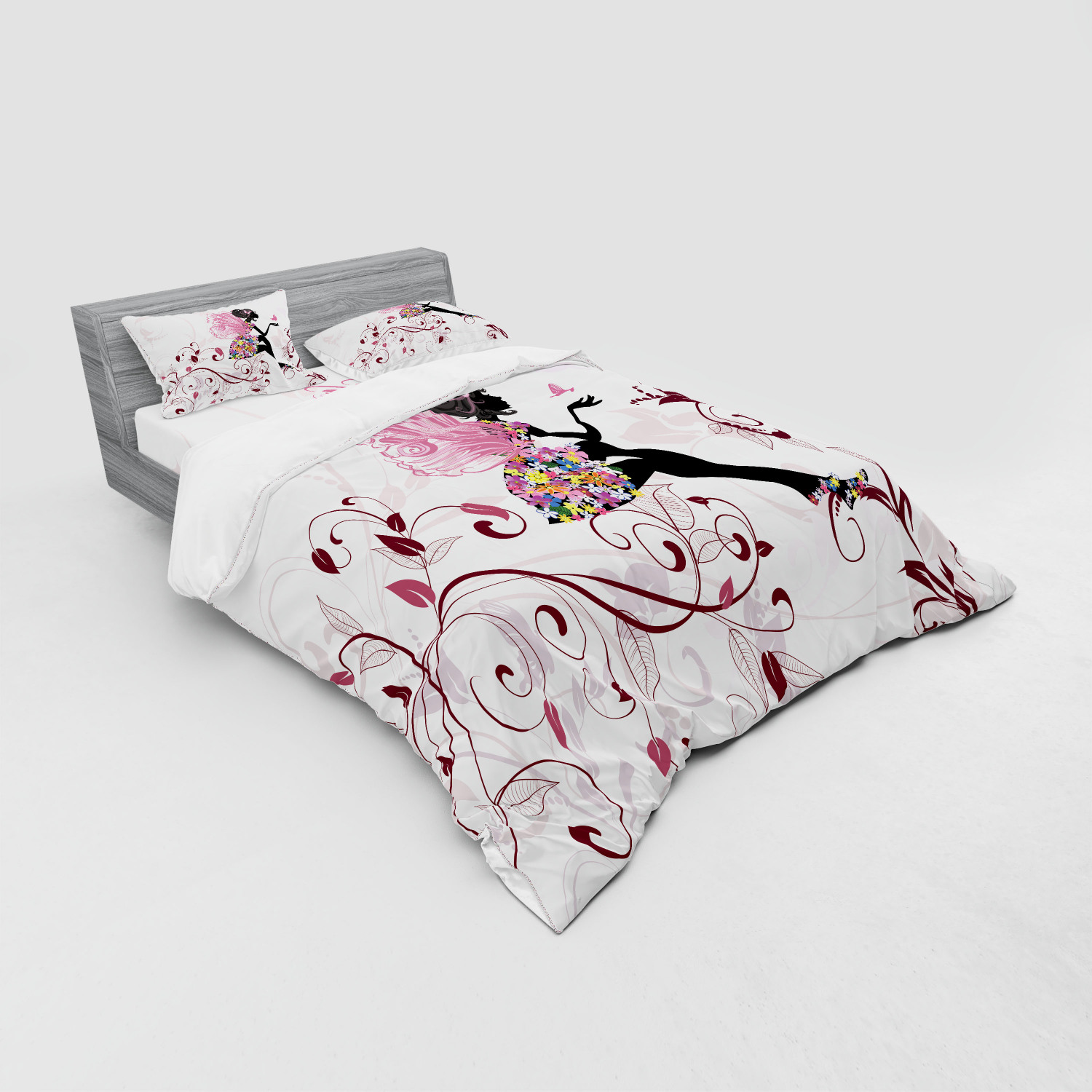 Ambesonne Spring Bedding Set Duvet Cover Sham Fitted Sheet in 3 Sizes - Picture 76 of 240
