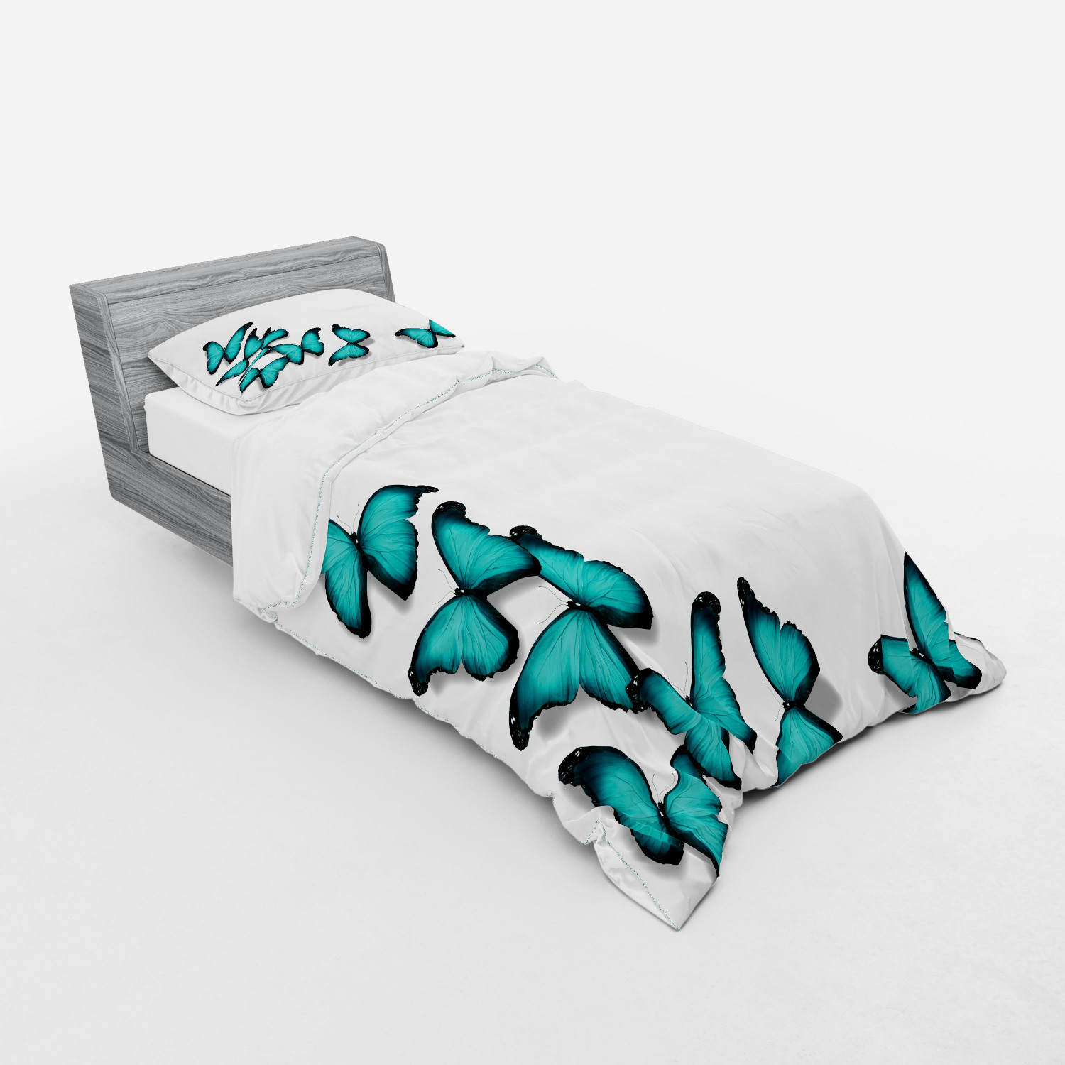 Ambesonne Spring Bedding Set Duvet Cover Sham Fitted Sheet in 3 Sizes - Picture 202 of 240