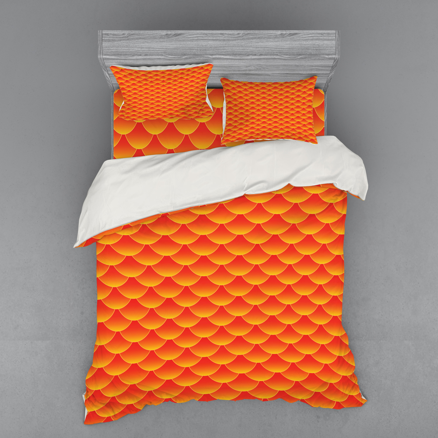 Ambesonne Orange Bedding Set Duvet Cover Sham Fitted Sheet in 3 Sizes