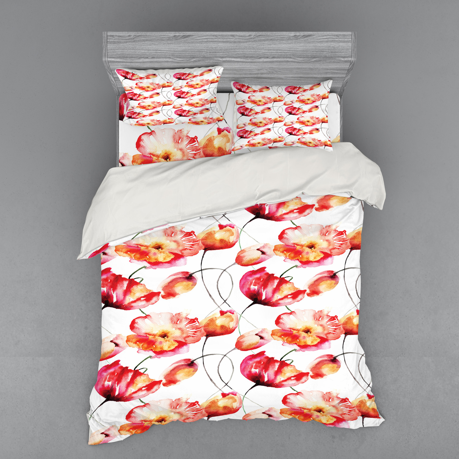 Ambesonne Spring Bedding Set Duvet Cover Sham Fitted Sheet in 3 Sizes - Picture 167 of 240