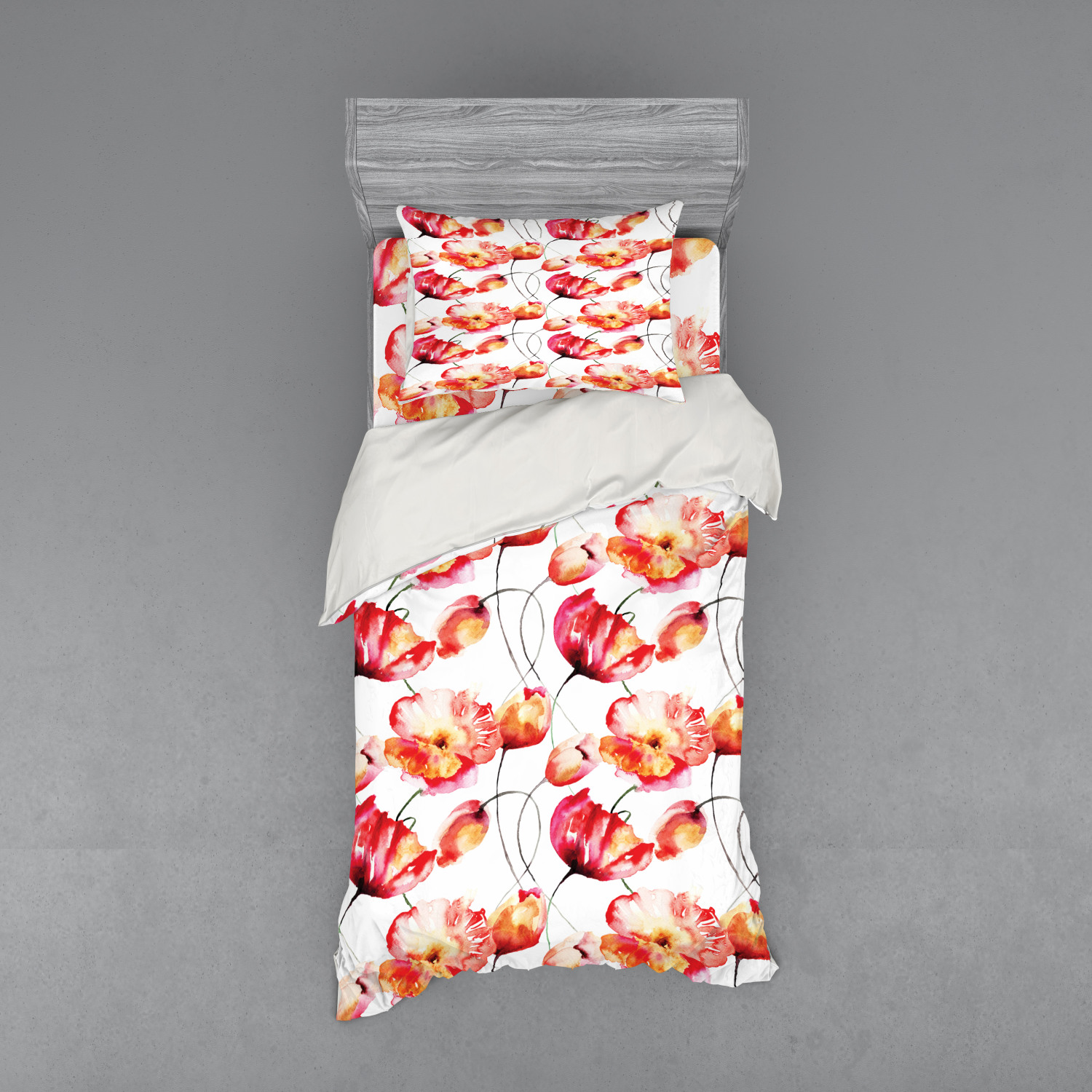 Ambesonne Spring Bedding Set Duvet Cover Sham Fitted Sheet in 3 Sizes - Picture 165 of 240