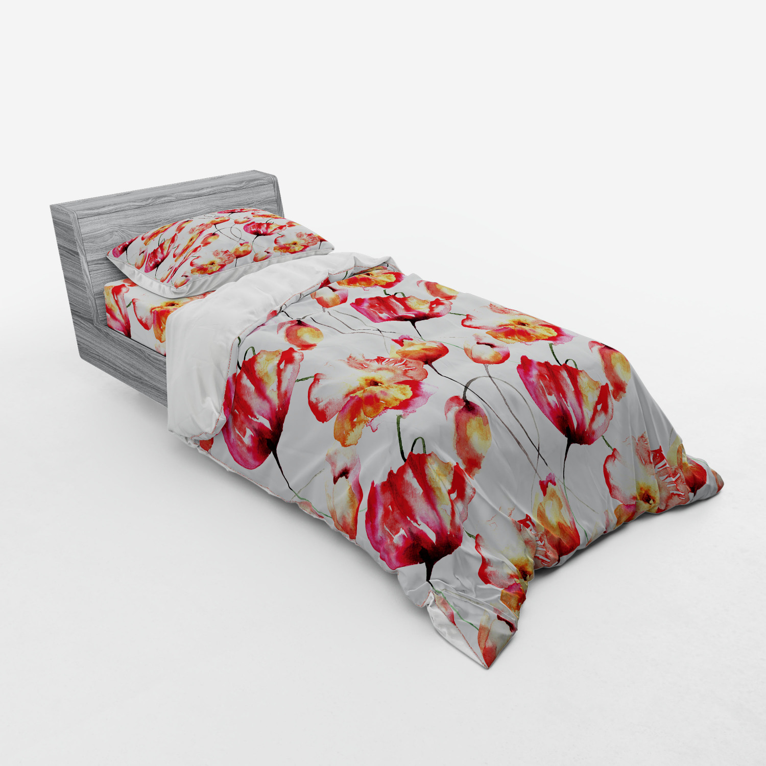 Ambesonne Spring Bedding Set Duvet Cover Sham Fitted Sheet in 3 Sizes - Picture 166 of 240