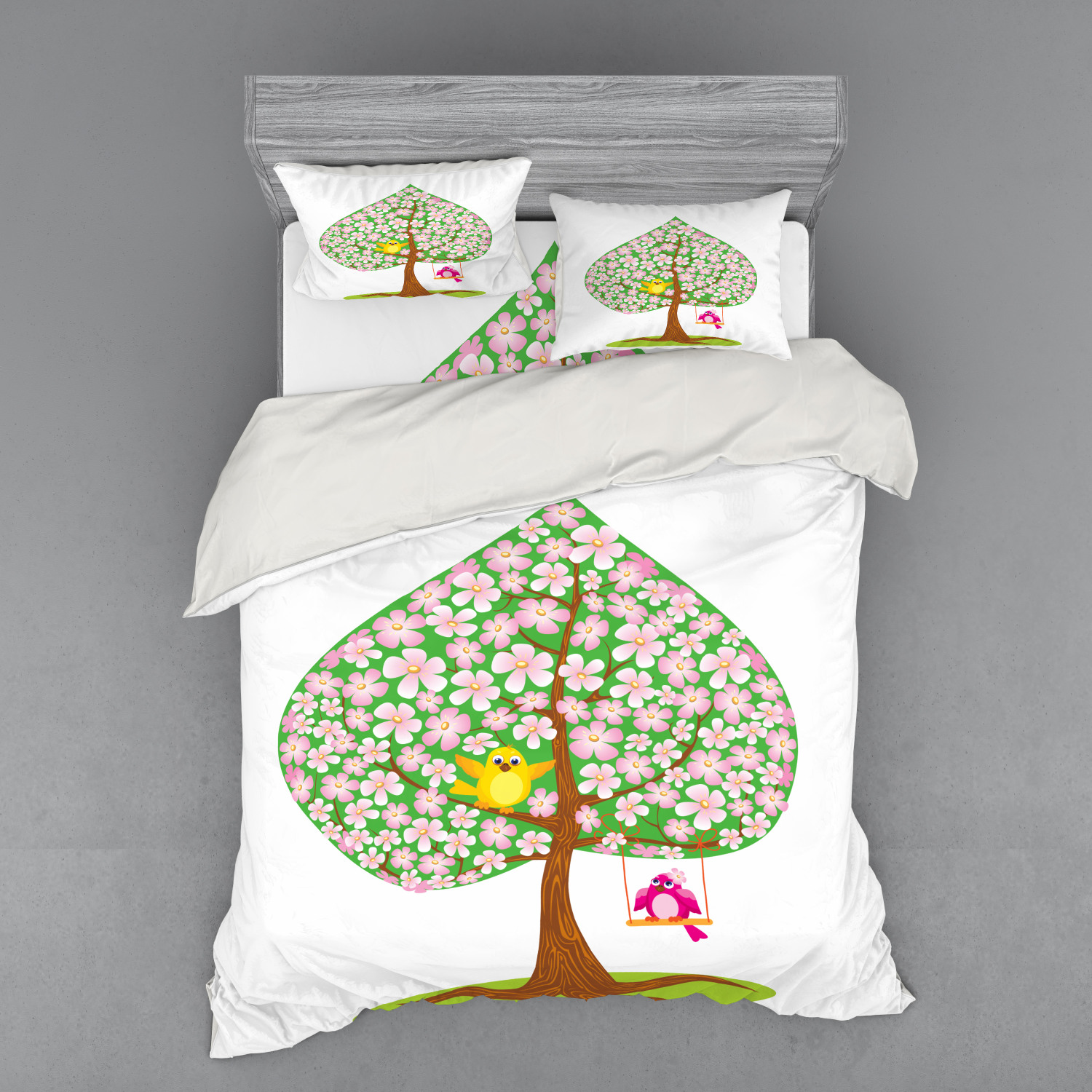 Ambesonne Spring Bedding Set Duvet Cover Sham Fitted Sheet in 3 Sizes - Picture 107 of 240