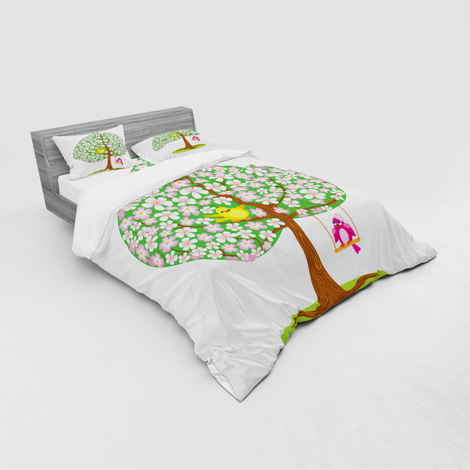 Ambesonne Spring Bedding Set Duvet Cover Sham Fitted Sheet in 3 Sizes - Picture 108 of 240