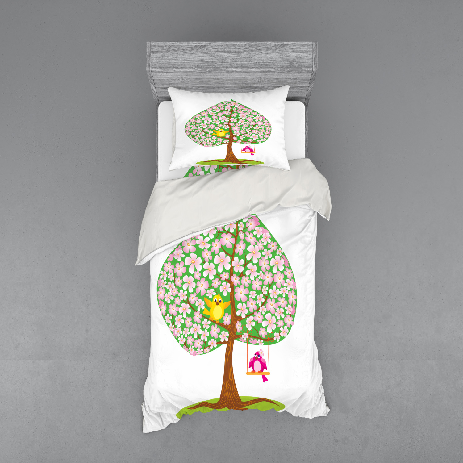 Ambesonne Spring Bedding Set Duvet Cover Sham Fitted Sheet in 3 Sizes - Picture 105 of 240