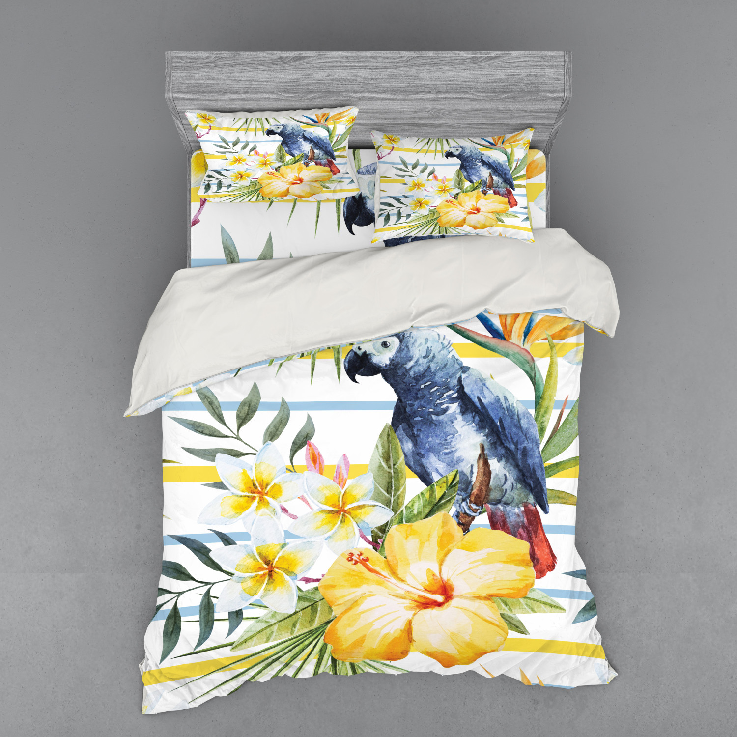 Ambesonne Colorful Theme Bedding Set Duvet Cover Sham Fitted Sheet in 3 Sizes