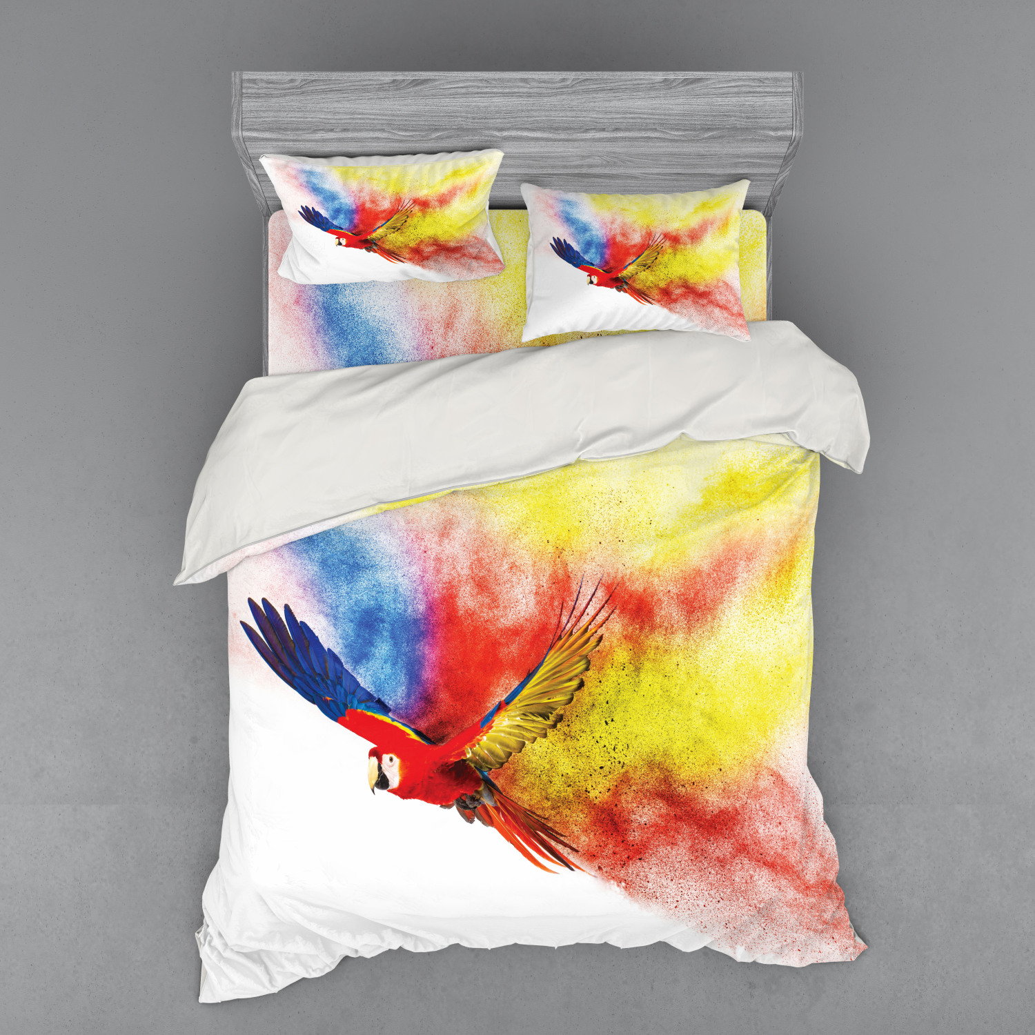 Ambesonne Colorful Theme Bedding Set Duvet Cover Sham Fitted Sheet in 3 Sizes