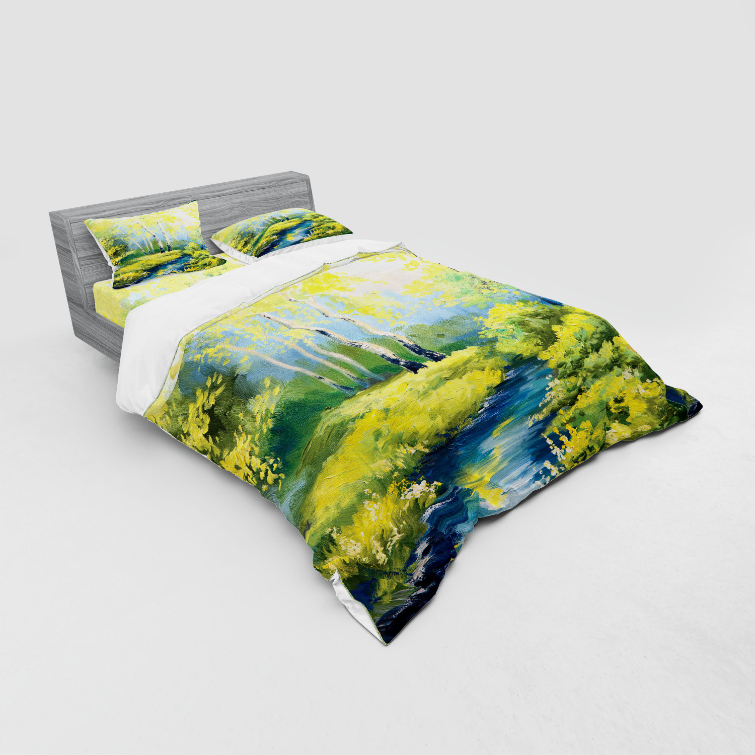 Ambesonne Spring Bedding Set Duvet Cover Sham Fitted Sheet in 3 Sizes - Picture 148 of 240
