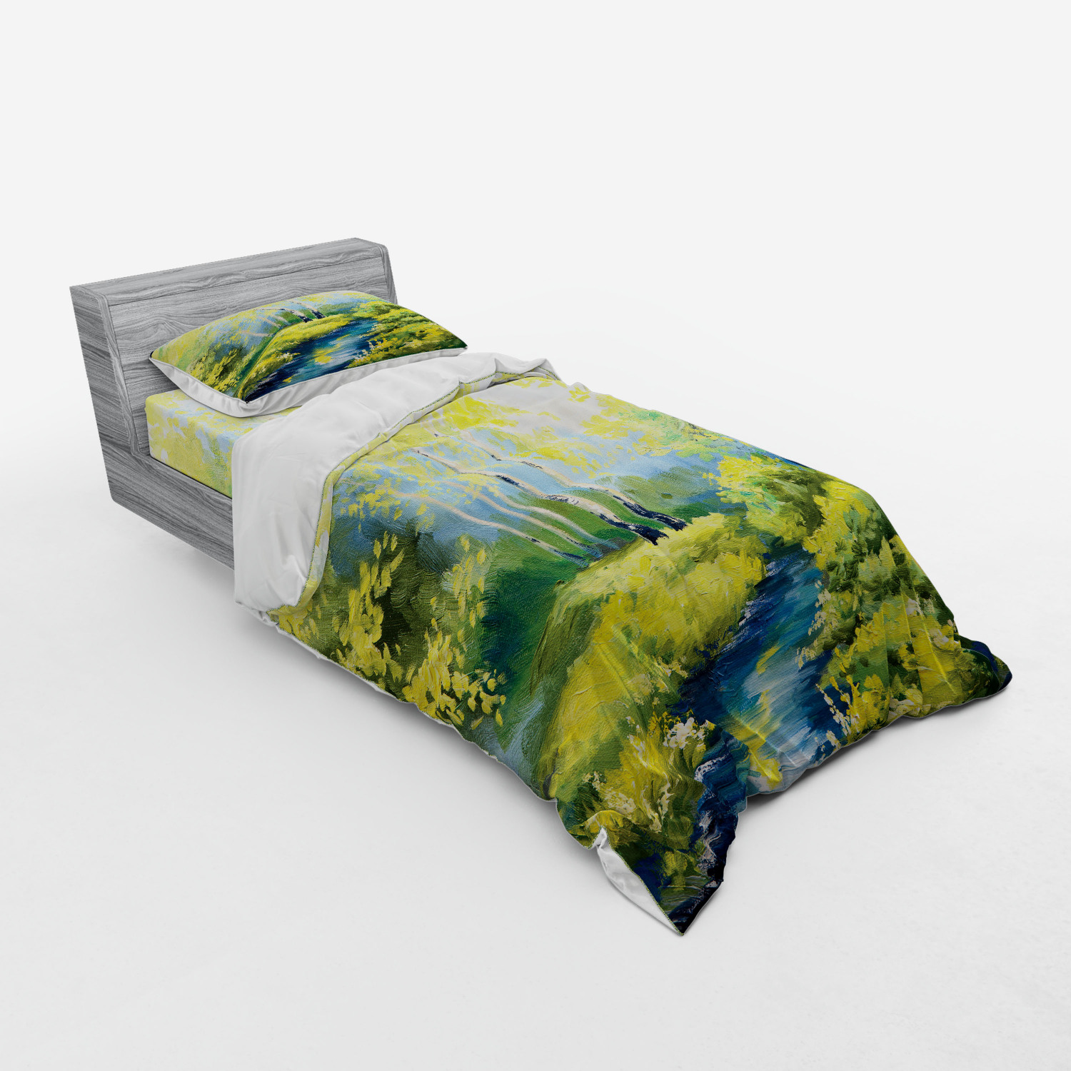 Ambesonne Spring Bedding Set Duvet Cover Sham Fitted Sheet in 3 Sizes - Picture 146 of 240