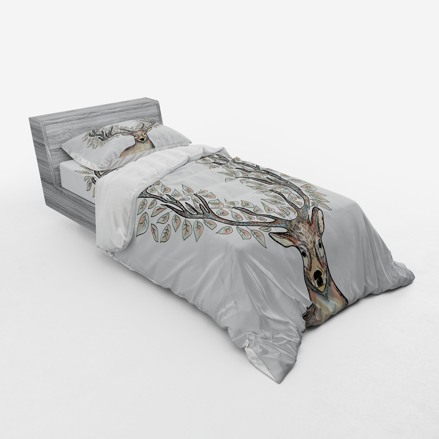 Ambesonne Pastel Design Bedding Set Duvet Cover Sham Fitted Sheet in 3 Sizes - Picture 118 of 236