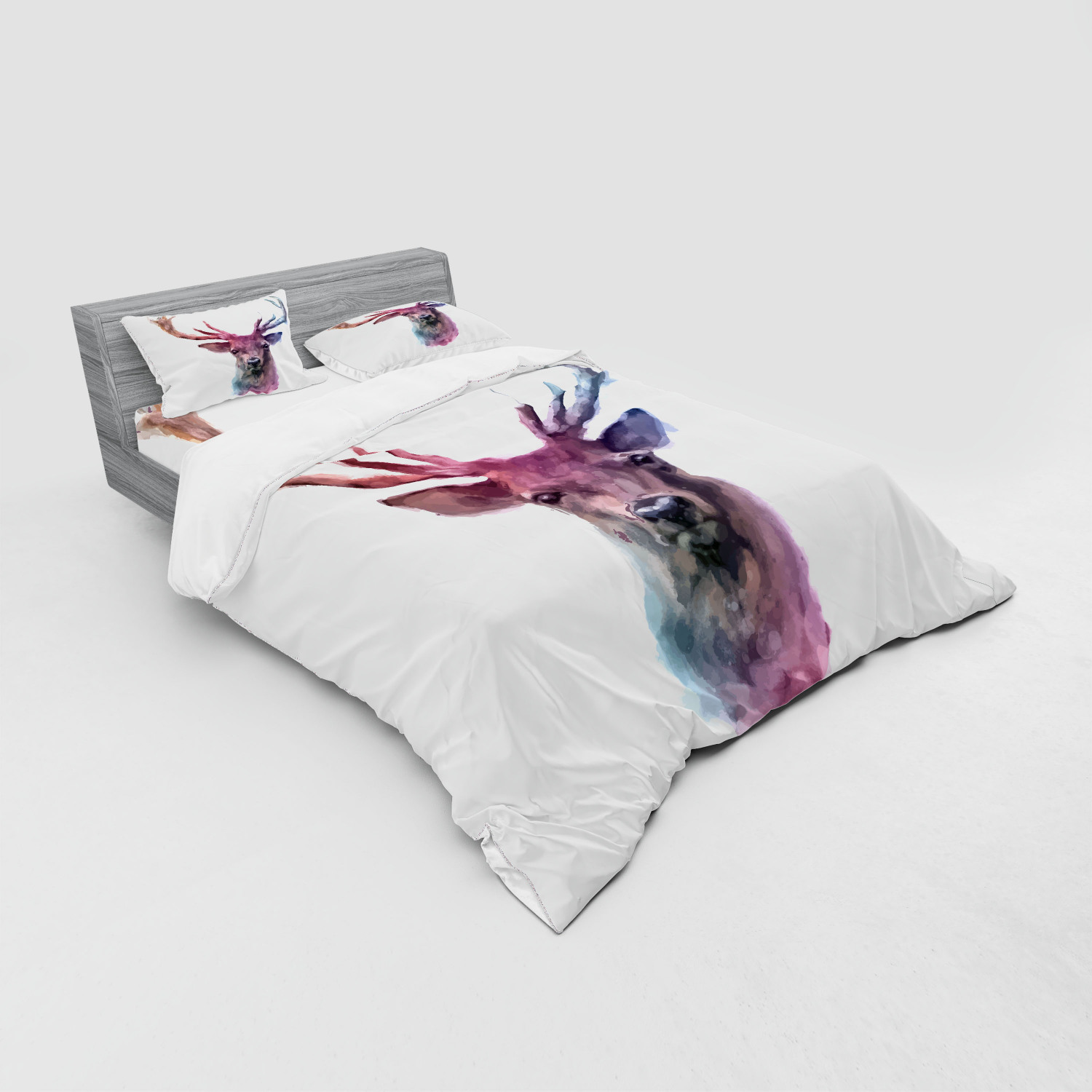 Ambesonne Pastel Design Bedding Set Duvet Cover Sham Fitted Sheet in 3 Sizes - Picture 12 of 236