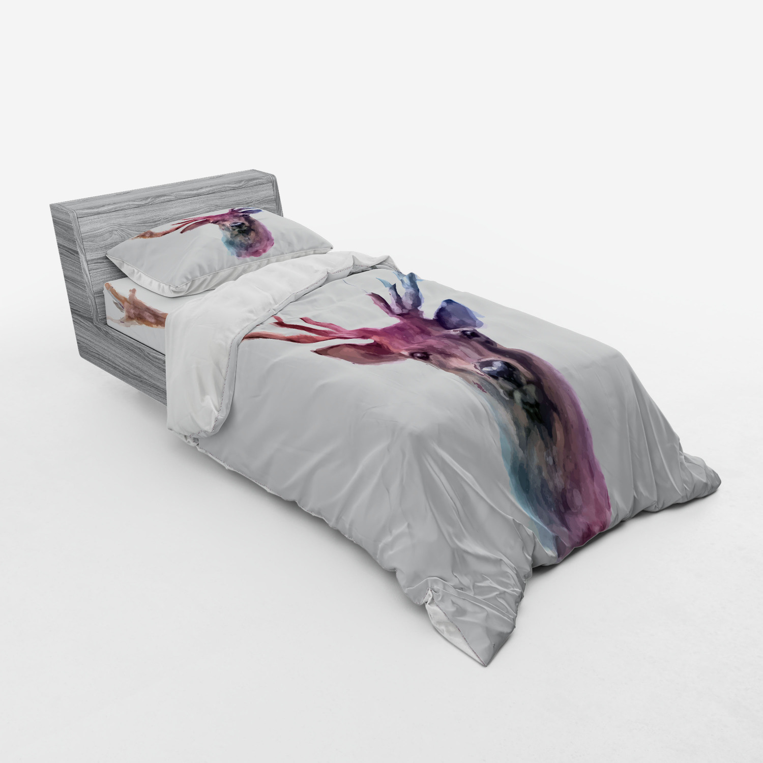 Ambesonne Pastel Design Bedding Set Duvet Cover Sham Fitted Sheet in 3 Sizes - Picture 10 of 236