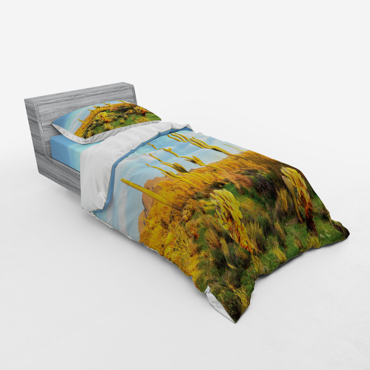 Ambesonne Spring Bedding Set Duvet Cover Sham Fitted Sheet in 3 Sizes - Picture 194 of 240