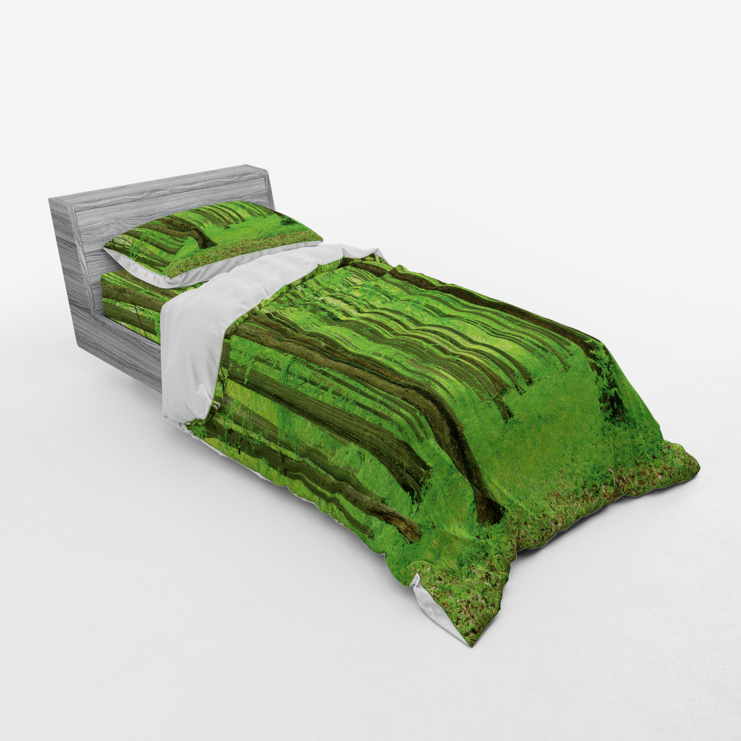 Ambesonne Spring Bedding Set Duvet Cover Sham Fitted Sheet in 3 Sizes - Picture 90 of 240