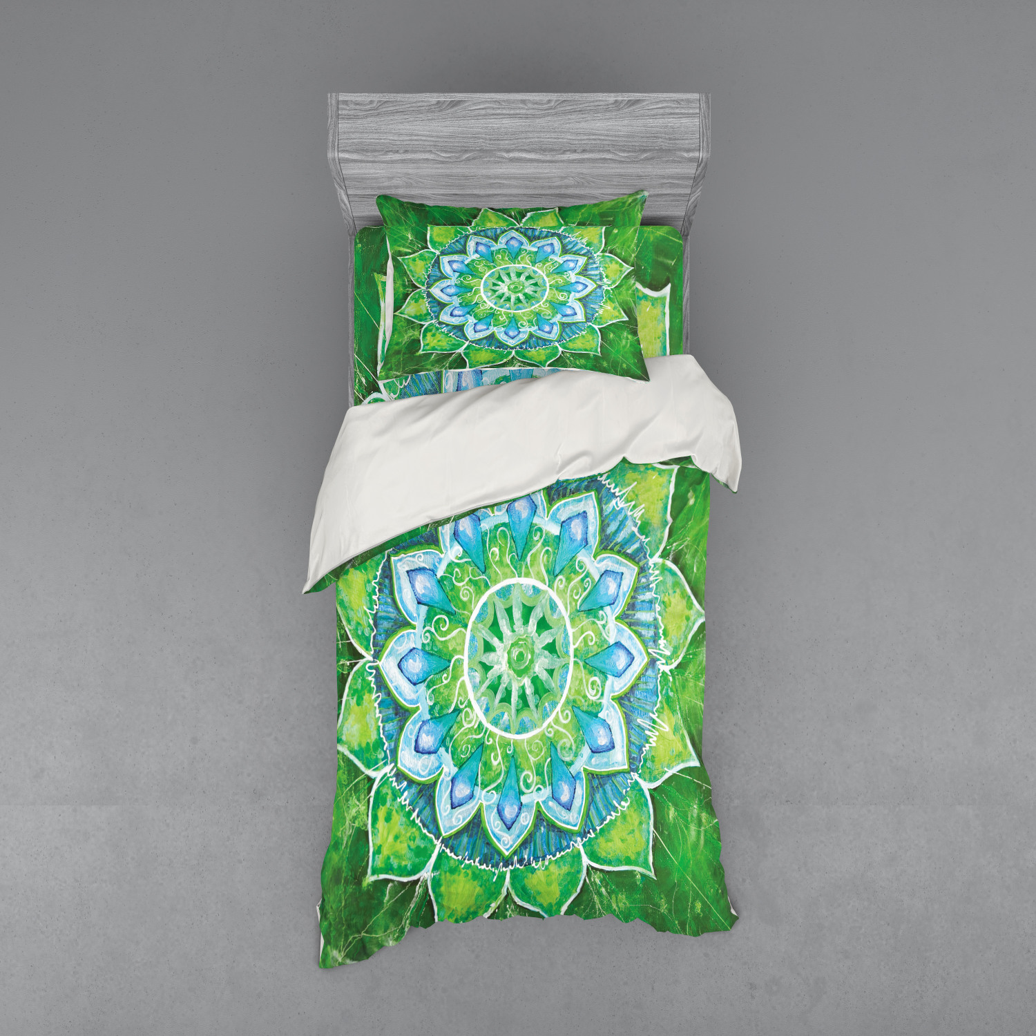 Ambesonne Mandala Bedding Set Duvet Cover Sham Fitted Sheet in 3 Sizes