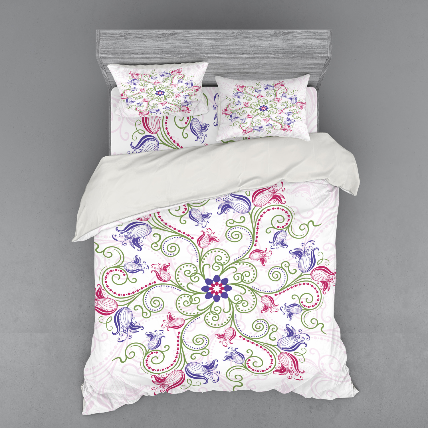 Ambesonne Mandala Bedding Set Duvet Cover Sham Fitted Sheet in 3 Sizes