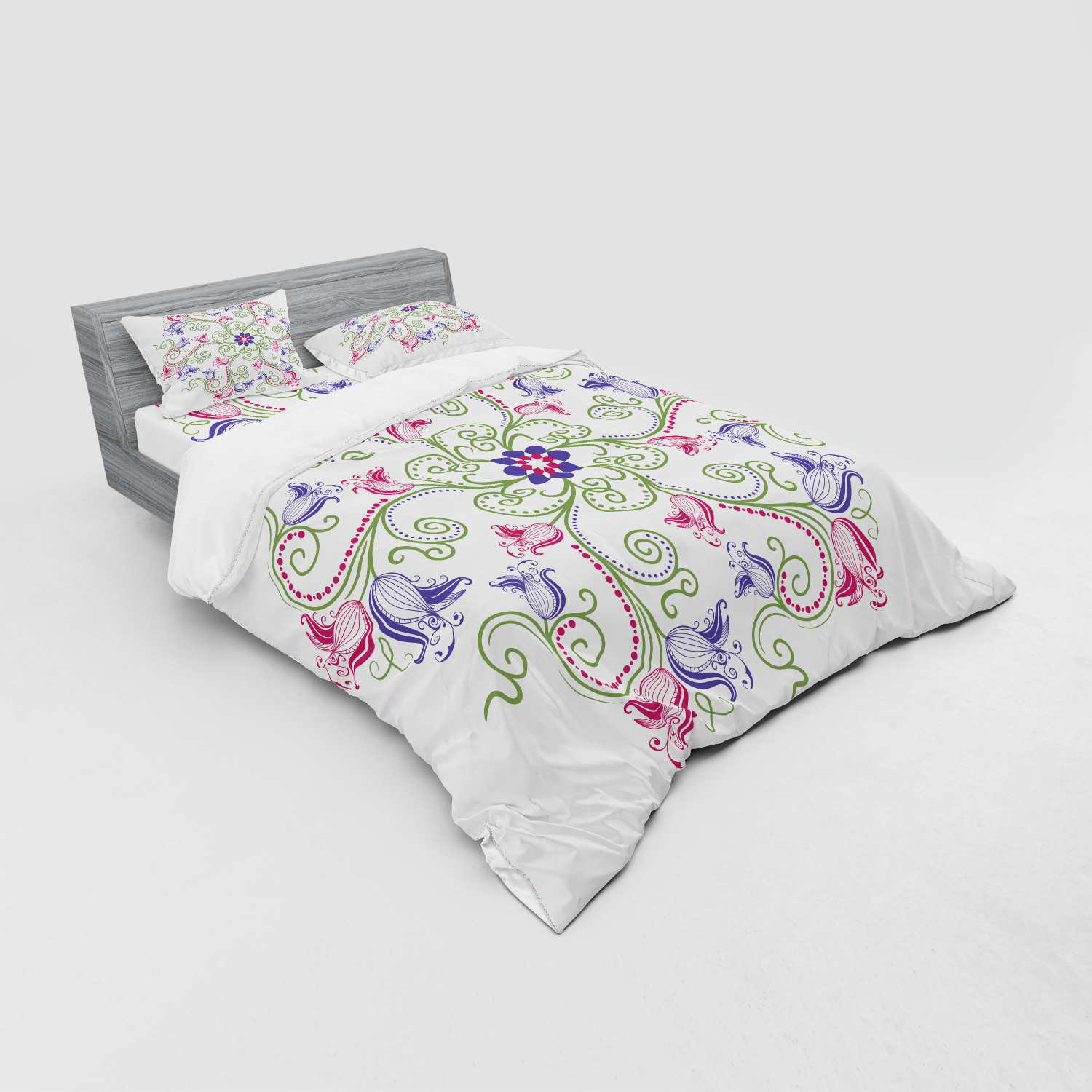 Ambesonne Mandala Bedding Set Duvet Cover Sham Fitted Sheet in 3 Sizes