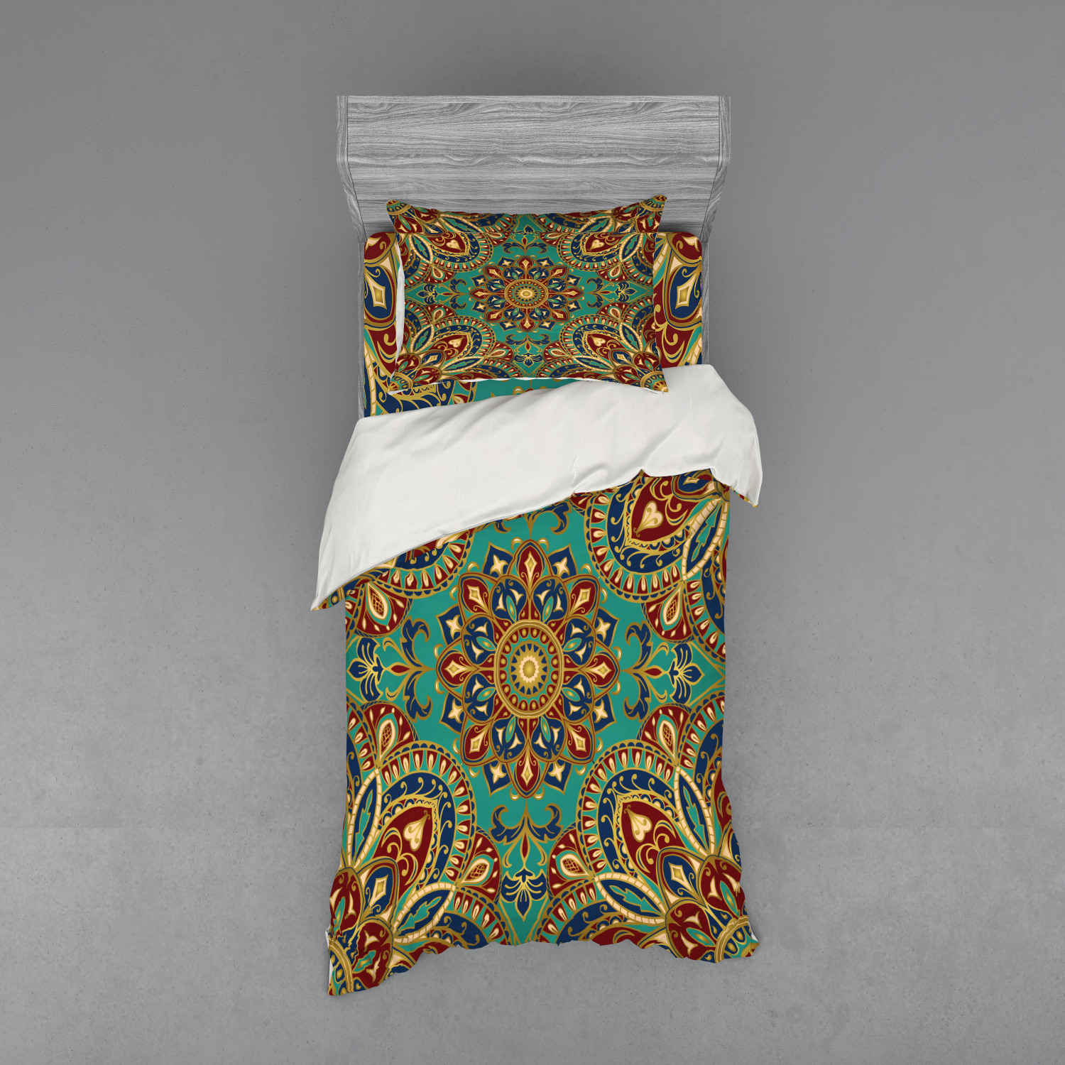 Ambesonne Mandala Bedding Set Duvet Cover Sham Fitted Sheet in 3 Sizes