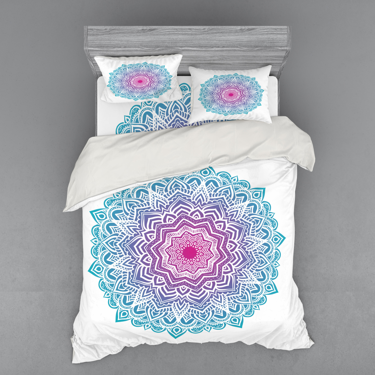 Ambesonne Mandala Bedding Set Duvet Cover Sham Fitted Sheet in 3 Sizes