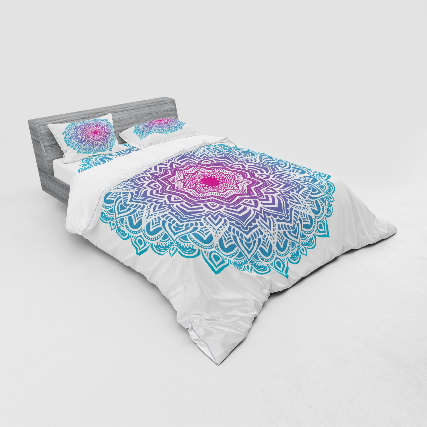 Ambesonne Mandala Bedding Set Duvet Cover Sham Fitted Sheet in 3 Sizes