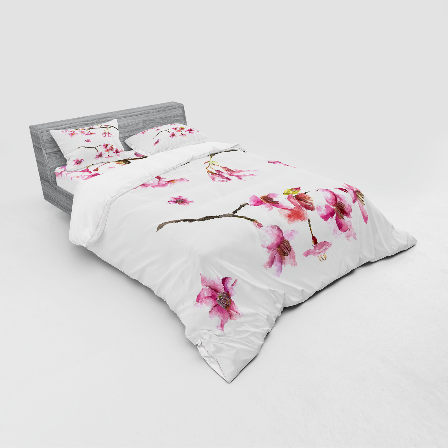 Ambesonne Spring Bedding Set Duvet Cover Sham Fitted Sheet in 3 Sizes - Picture 224 of 240