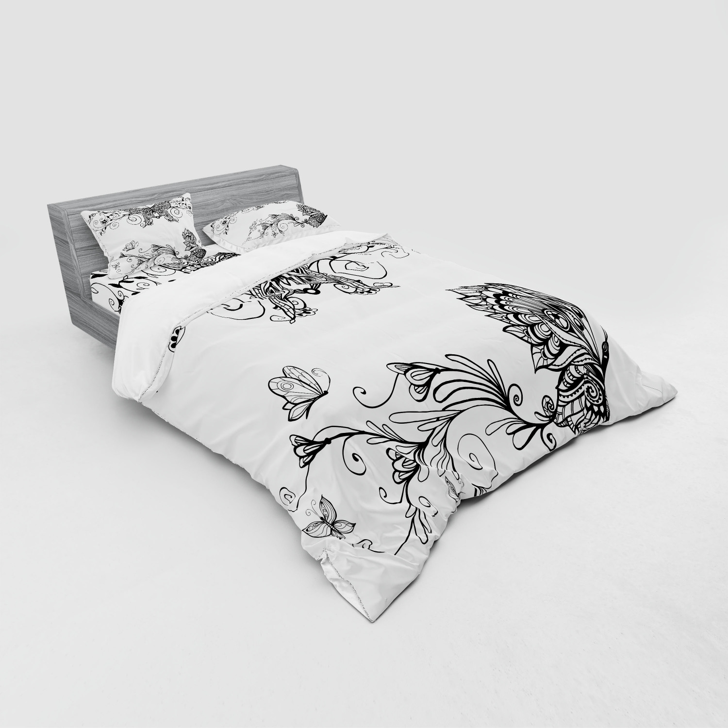 Ambesonne Mandala Bedding Set Duvet Cover Sham Fitted Sheet in 3 Sizes