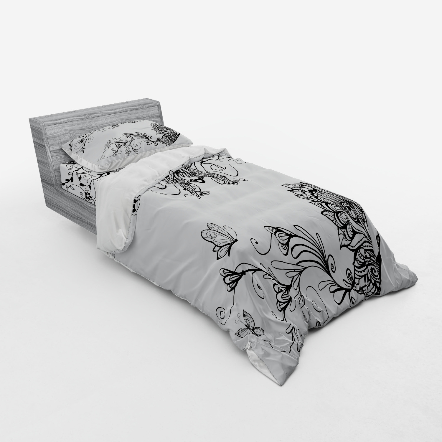 Ambesonne Mandala Bedding Set Duvet Cover Sham Fitted Sheet in 3 Sizes