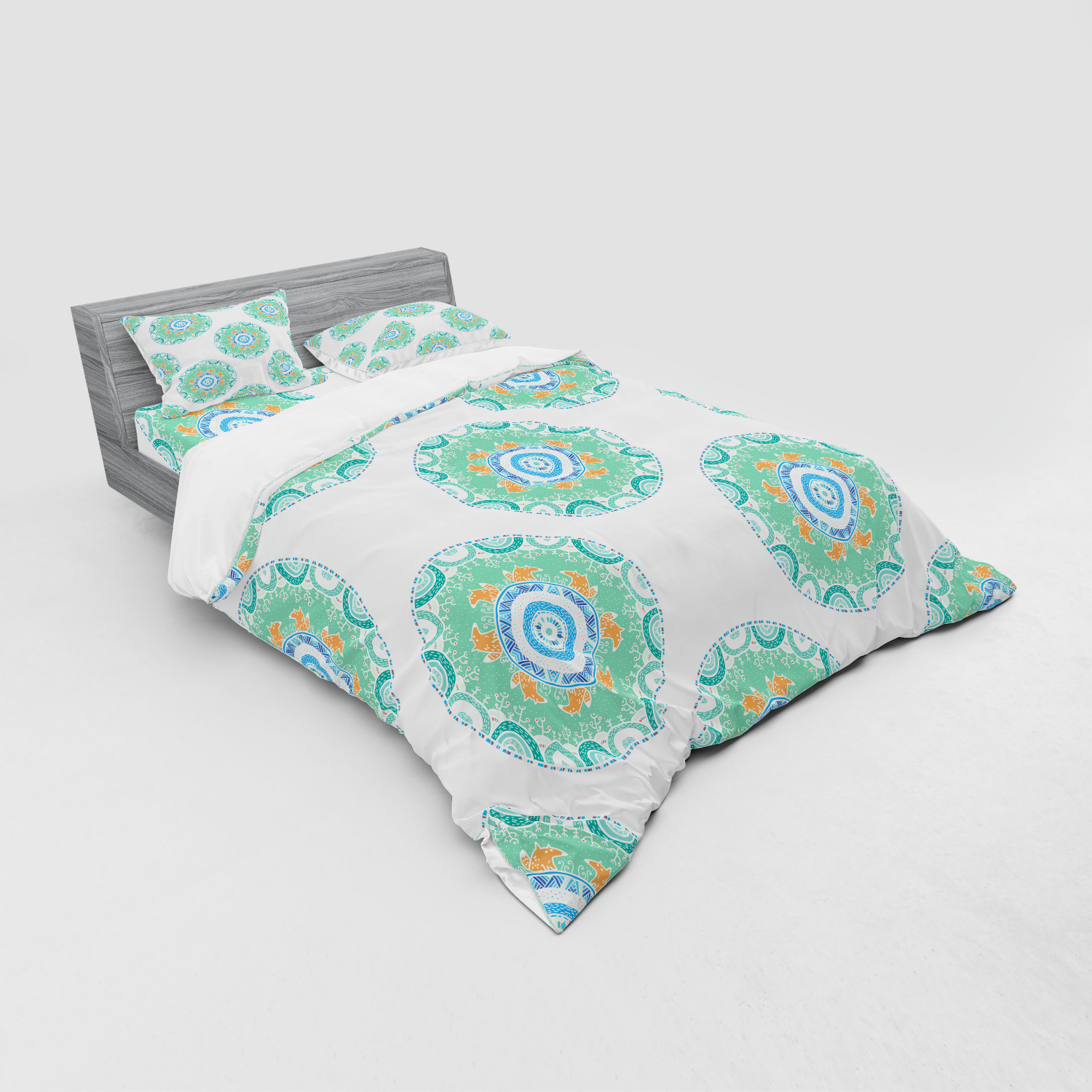 Ambesonne Mandala Bedding Set Duvet Cover Sham Fitted Sheet in 3 Sizes