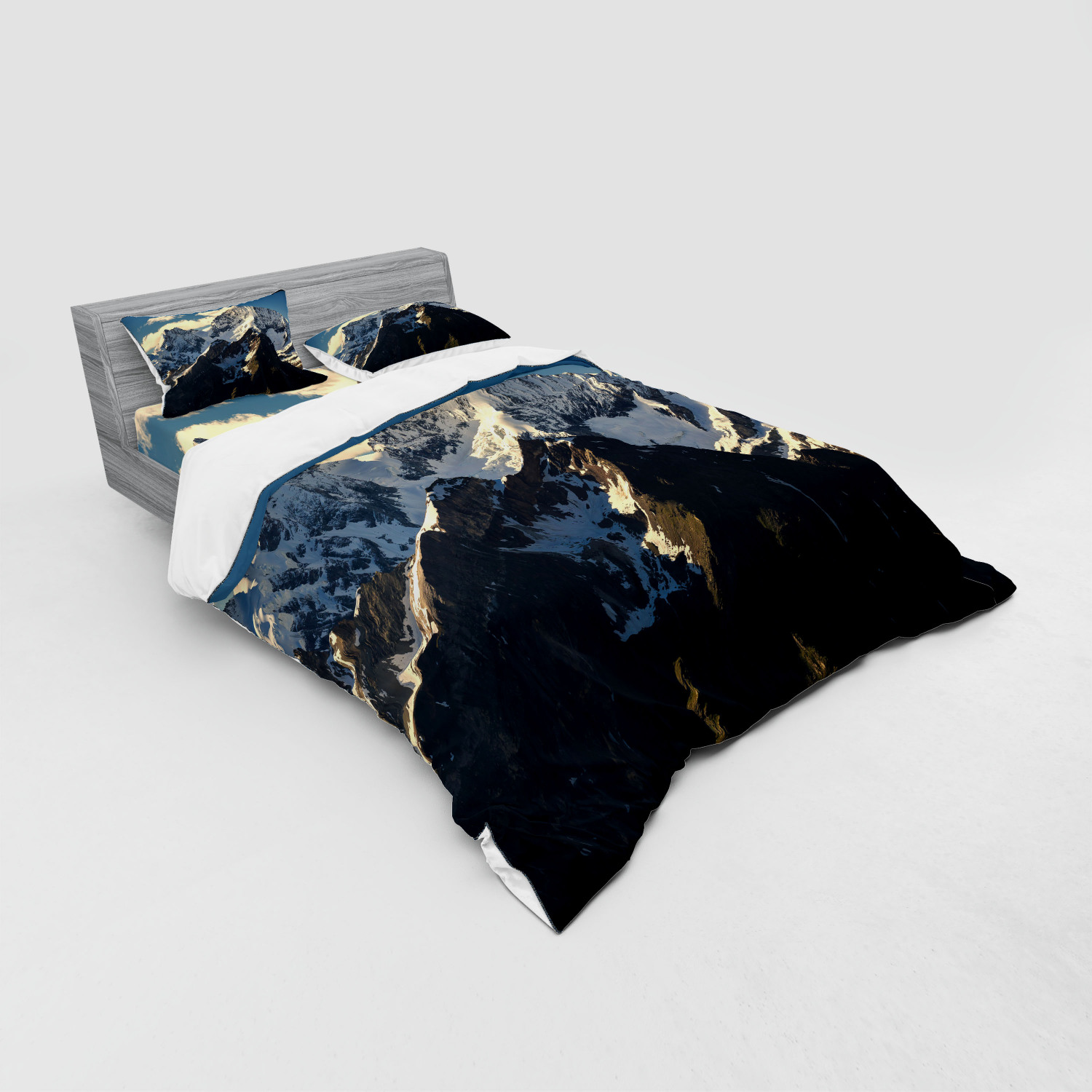 Ambesonne Nature Inspired Bedding Set Duvet Cover Sham Fitted Sheet in 3 Sizes - Picture 204 of 244