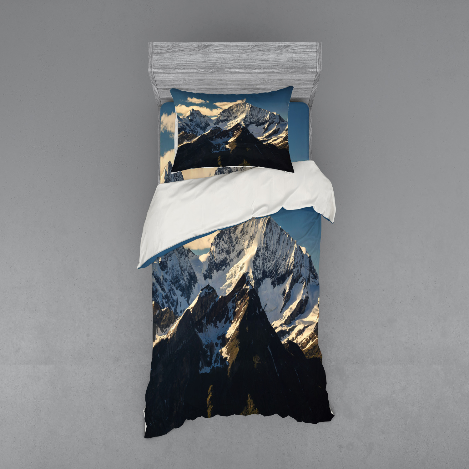 Ambesonne Nature Inspired Bedding Set Duvet Cover Sham Fitted Sheet in 3 Sizes - Picture 201 of 244