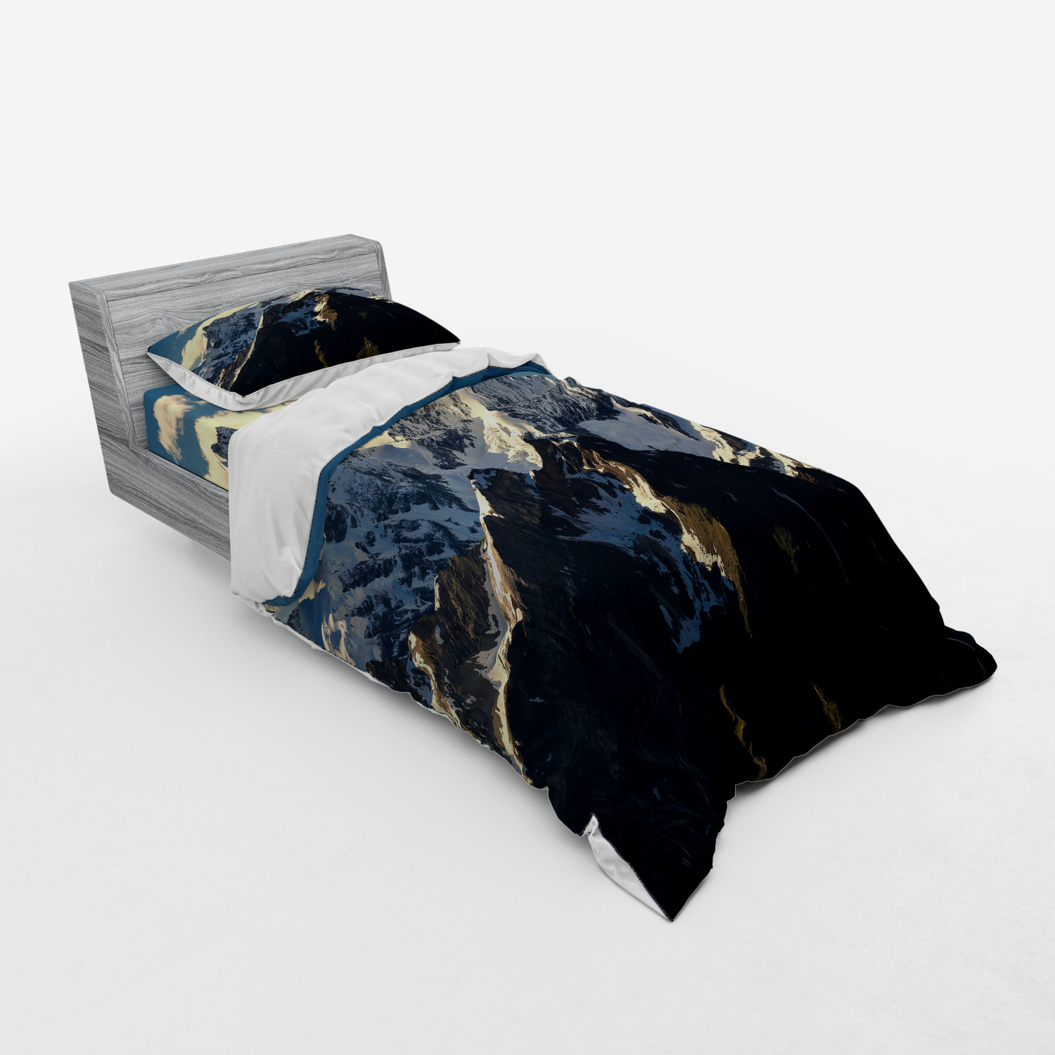 Ambesonne Nature Inspired Bedding Set Duvet Cover Sham Fitted Sheet in 3 Sizes - Picture 202 of 244
