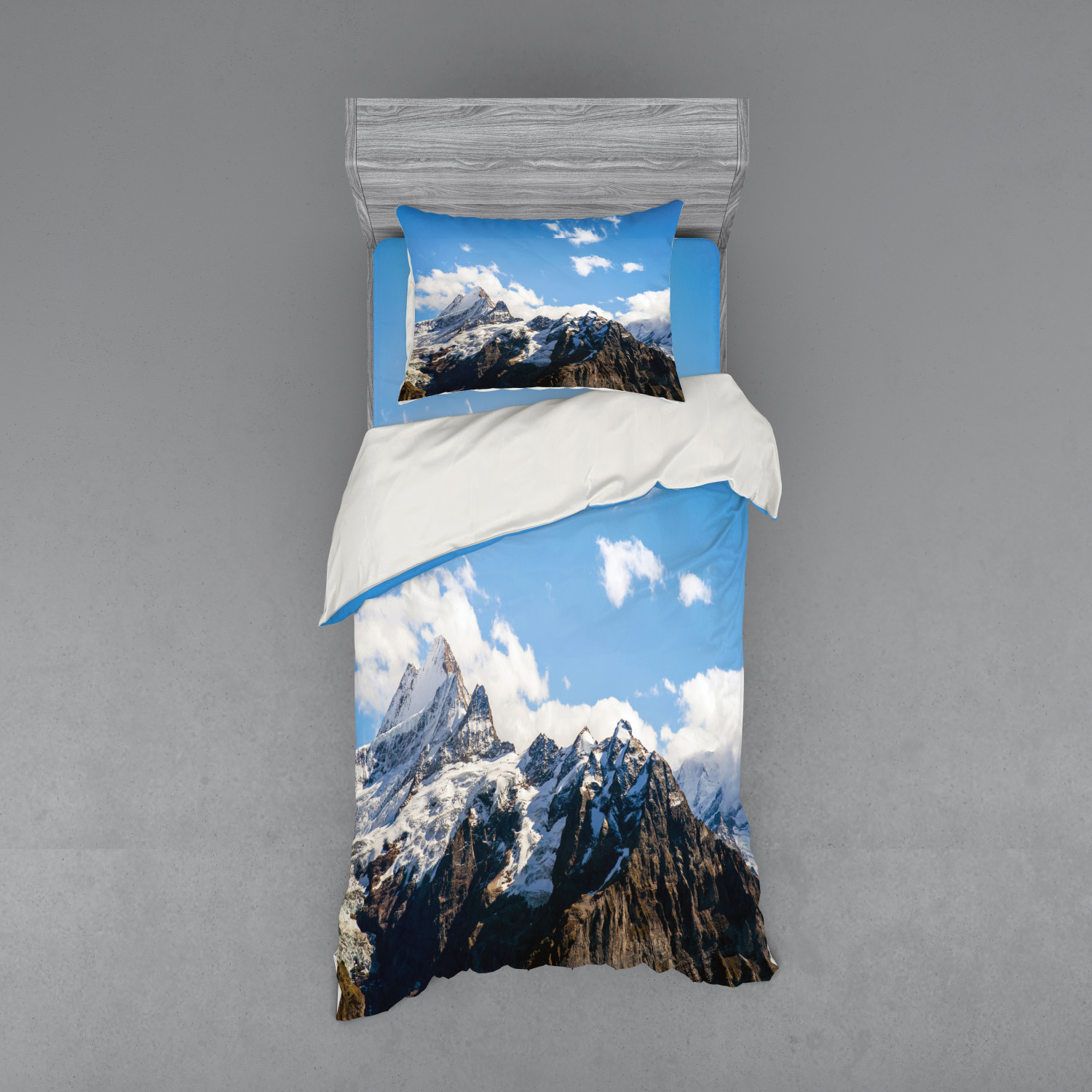 Ambesonne Nature Inspired Bedding Set Duvet Cover Sham Fitted Sheet in 3 Sizes - Picture 117 of 244