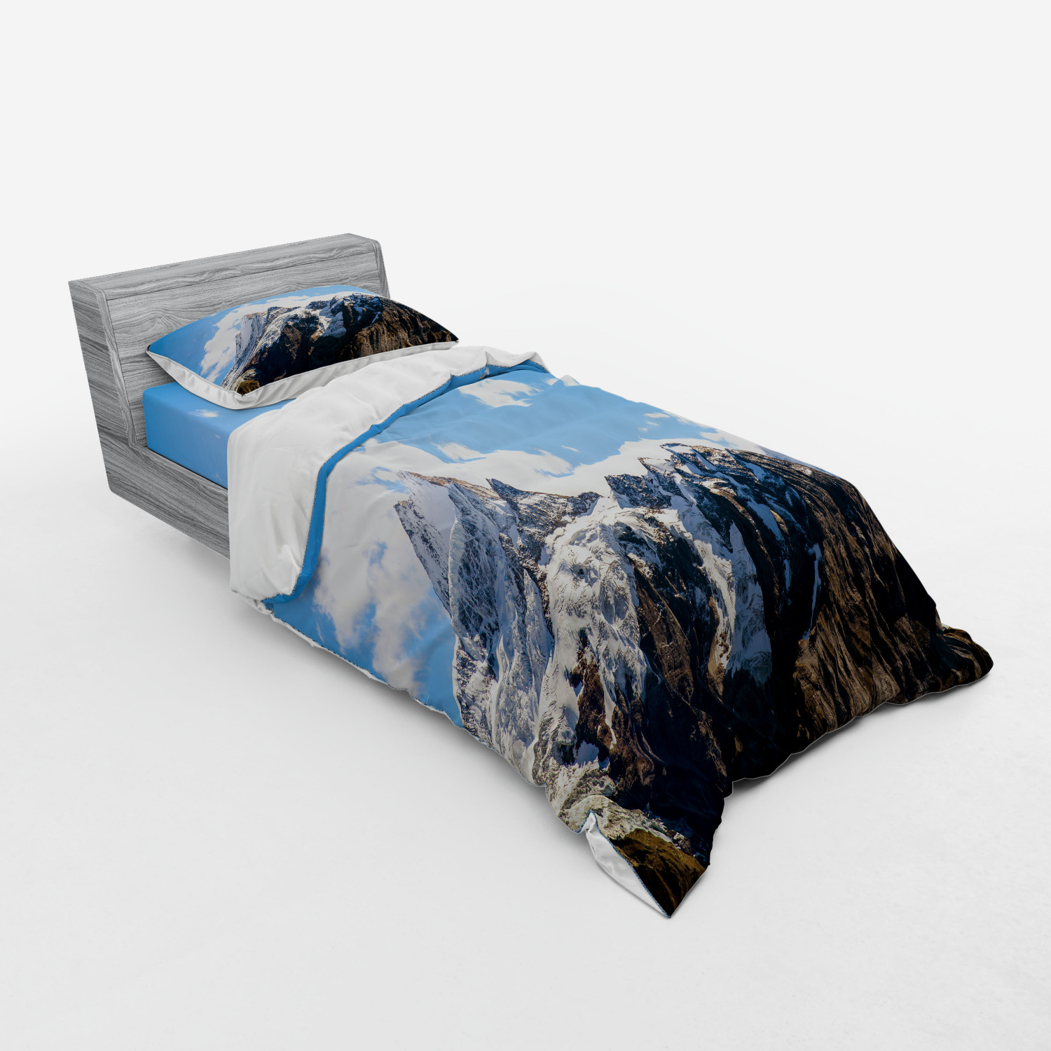 Ambesonne Nature Inspired Bedding Set Duvet Cover Sham Fitted Sheet in 3 Sizes - Picture 118 of 244