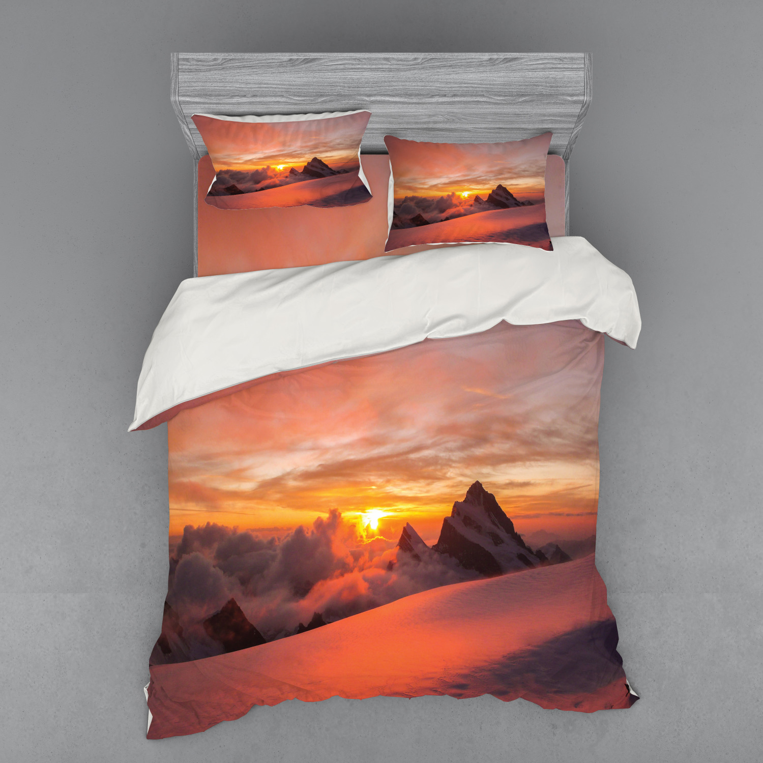 Ambesonne Nature Inspired Bedding Set Duvet Cover Sham Fitted Sheet in 3 Sizes - Picture 183 of 244