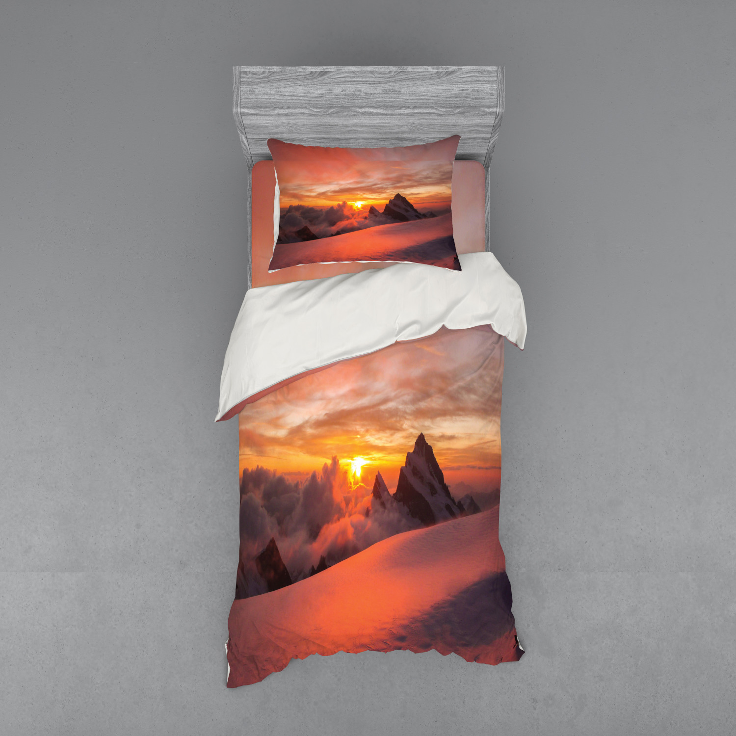 Ambesonne Nature Inspired Bedding Set Duvet Cover Sham Fitted Sheet in 3 Sizes - Picture 181 of 244
