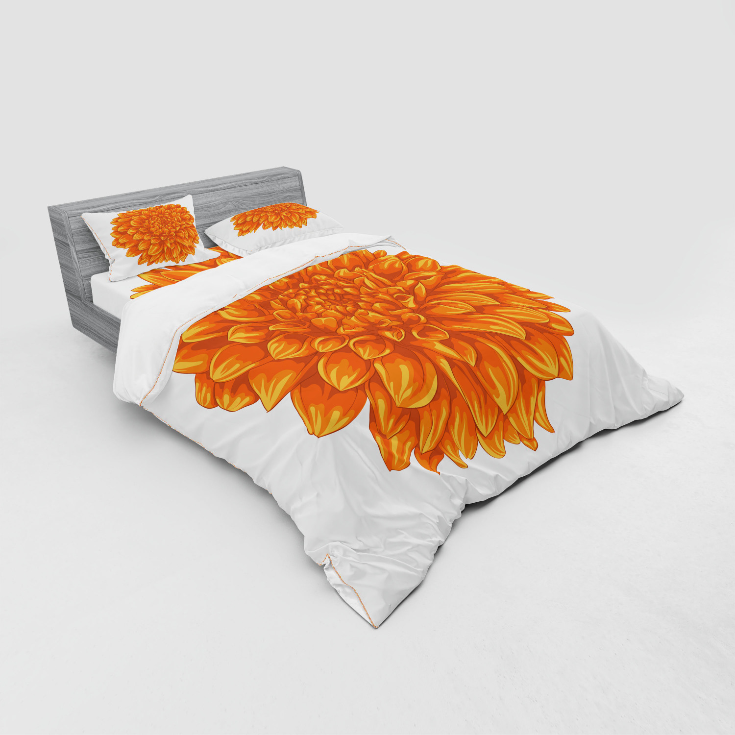 Ambesonne Orange Bedding Set Duvet Cover Sham Fitted Sheet in 3 Sizes ...